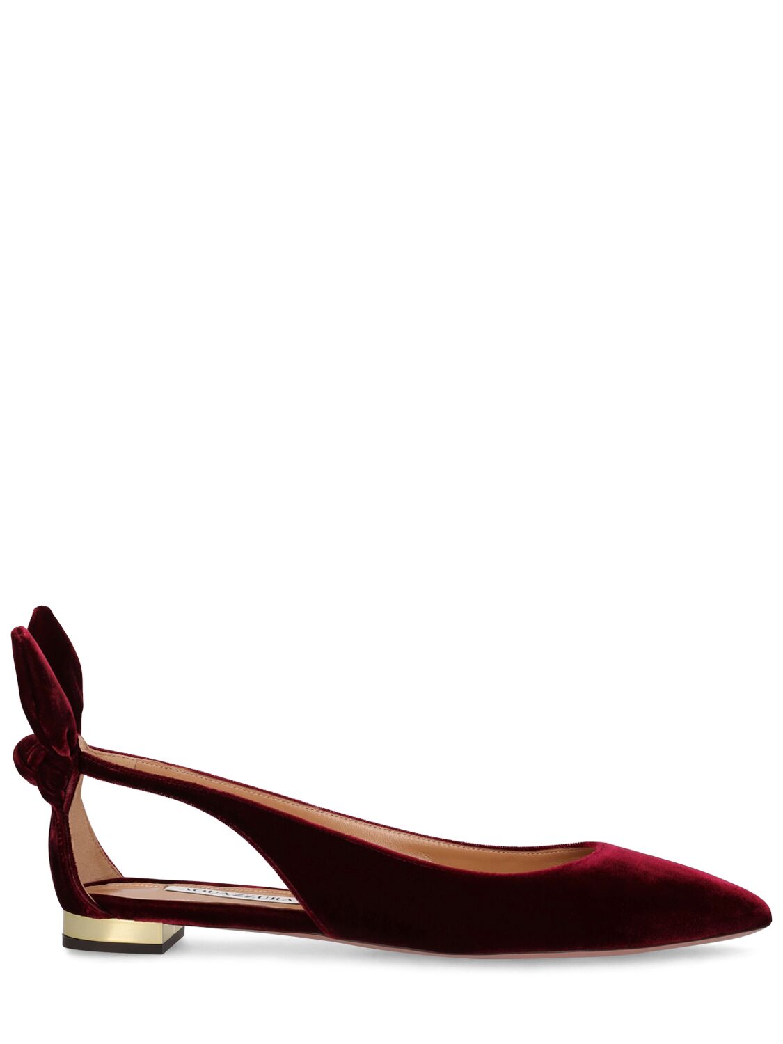 Mm Bow Tie Velvet Flat Shoes - AQUAZZURA - Modalova