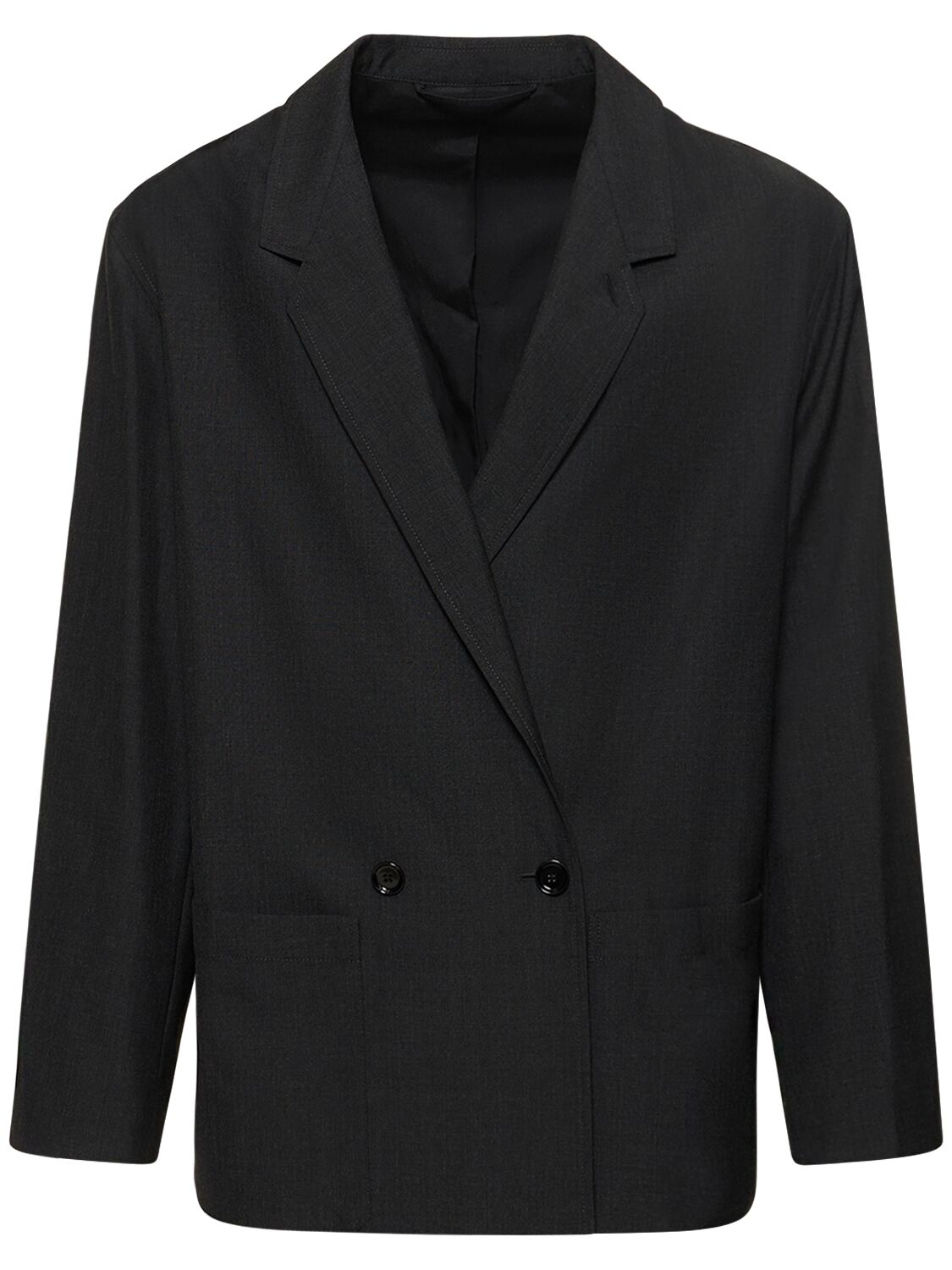 Double Breasted Wool Blend Jacket - LEMAIRE - Modalova