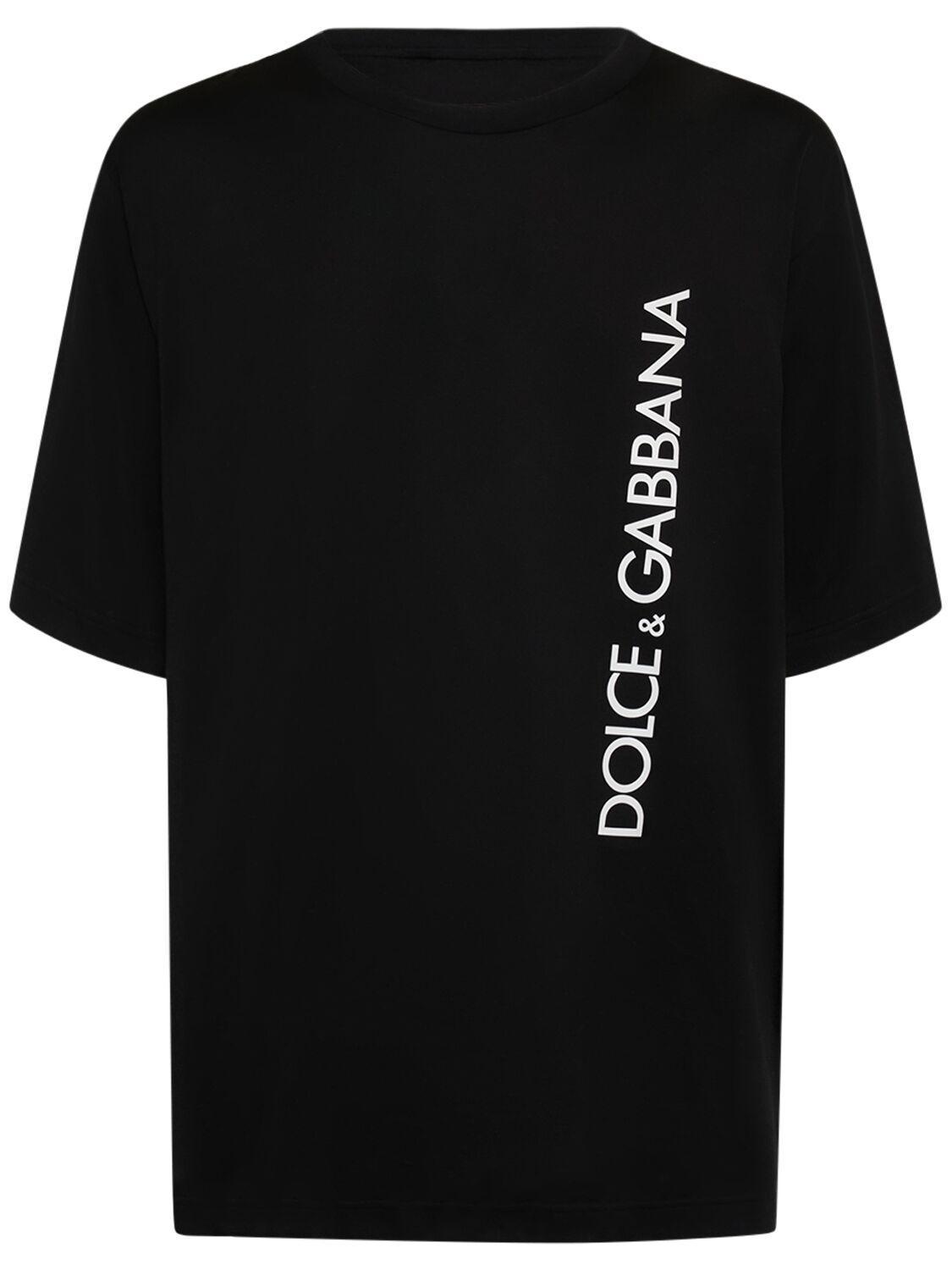 T-shirt Aus Baumwolljersey Mit Logo - DOLCE & GABBANA - Modalova