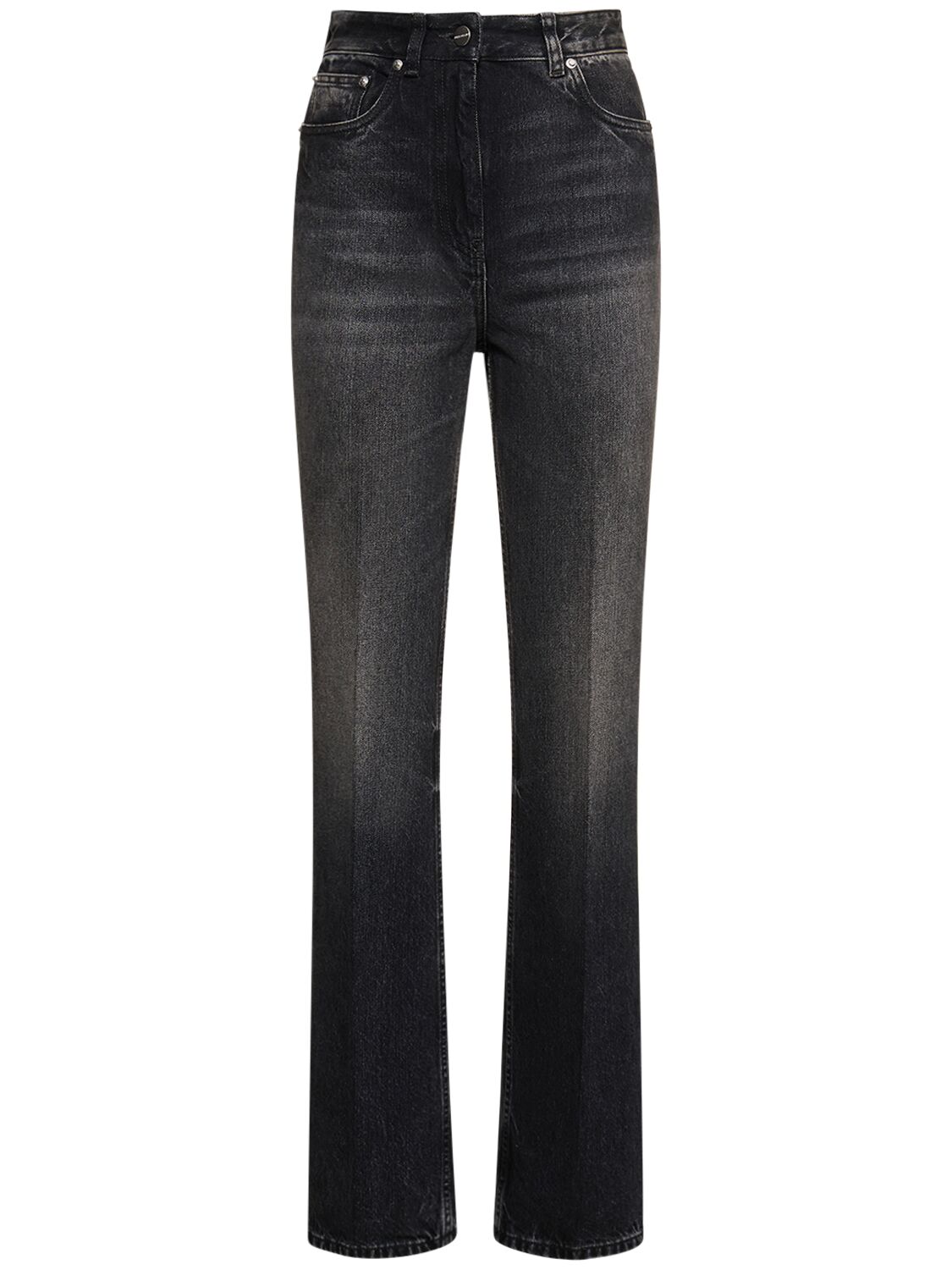 Mujer Jeans Rectos De Denim Con Cintura Alta 38 - FERRAGAMO - Modalova
