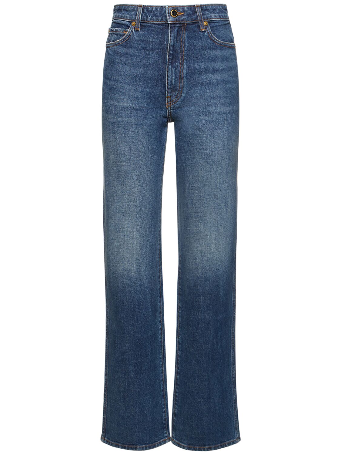 Pantalones Acampanados De Alta Cintura Para Mujer Jeans Rectos