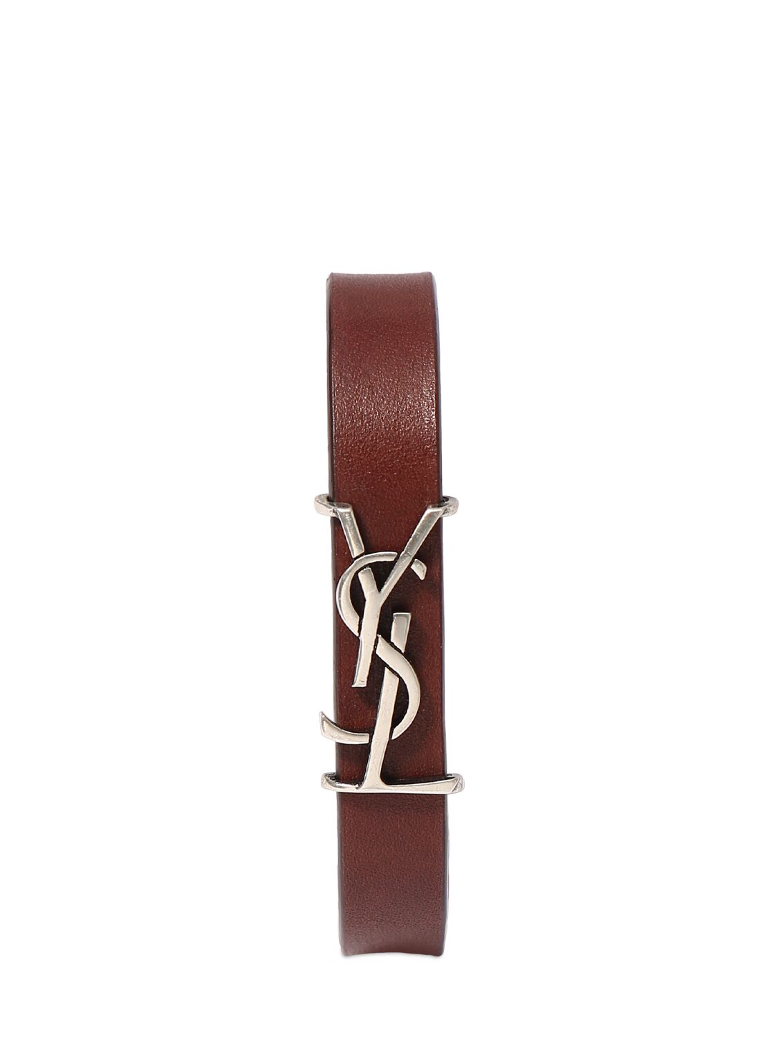 Ysl Single Wrap Leather Bracelet - SAINT LAURENT - Modalova