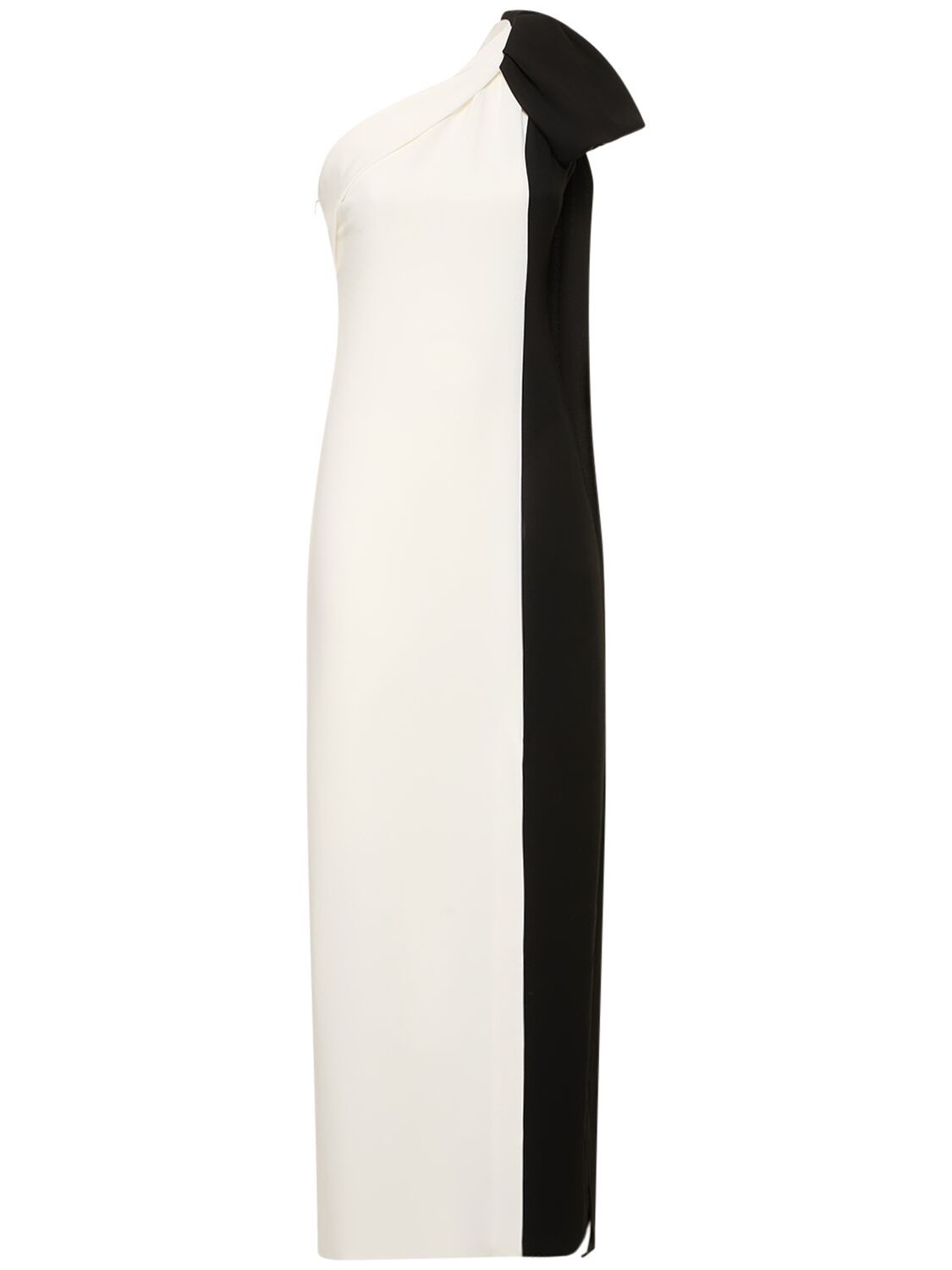 Asymmetric Stretch Cady Bow Maxi Dress - ROLAND MOURET - Modalova