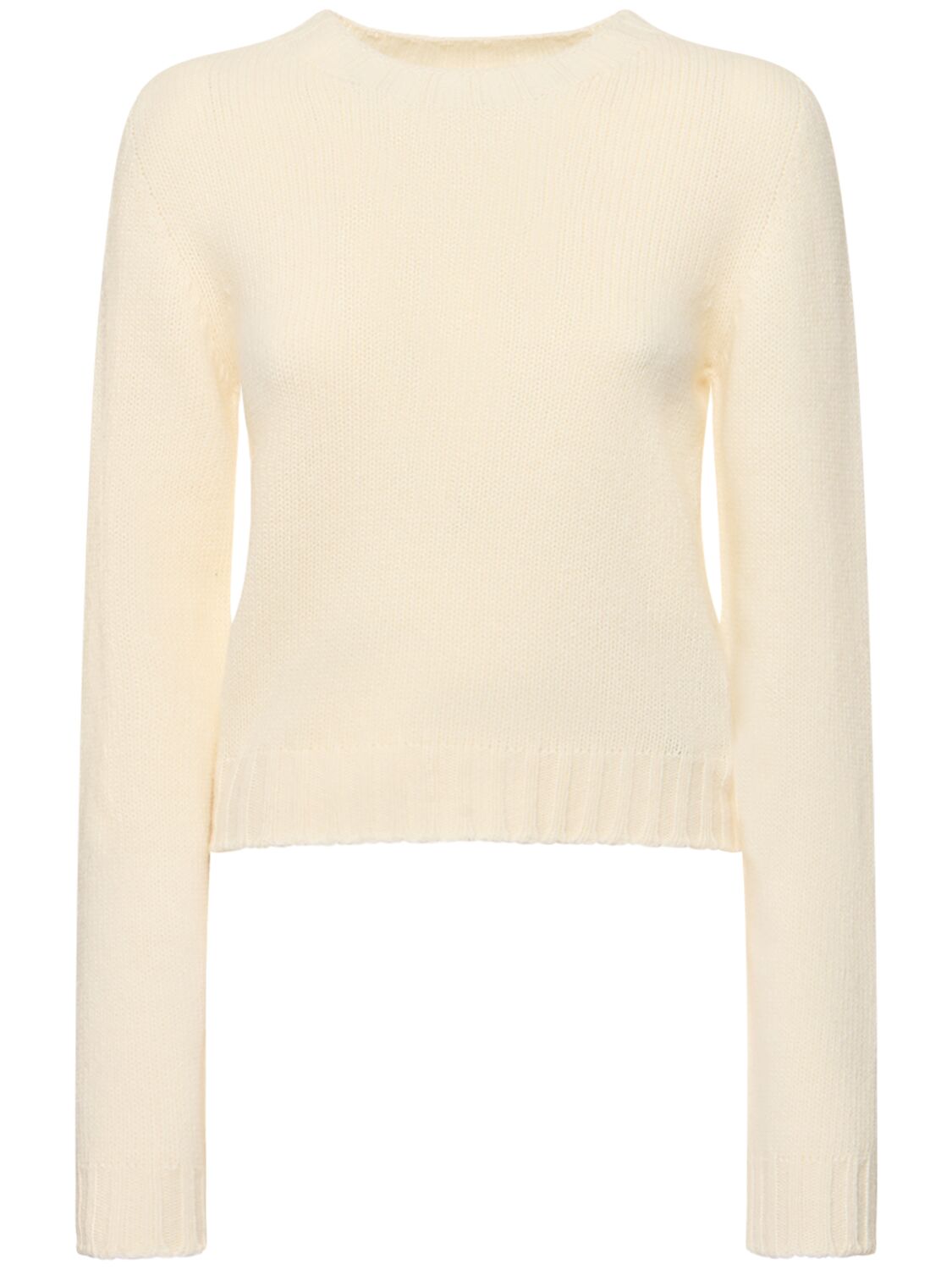 Curved Logo Wool Blend Sweater - PALM ANGELS - Modalova