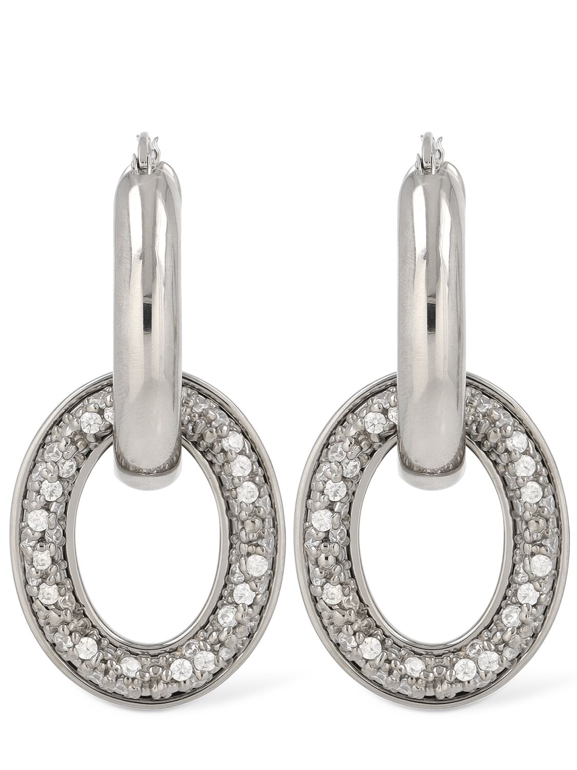 Bc1 Double Hoop 1 Zircon Earrings - JIL SANDER - Modalova
