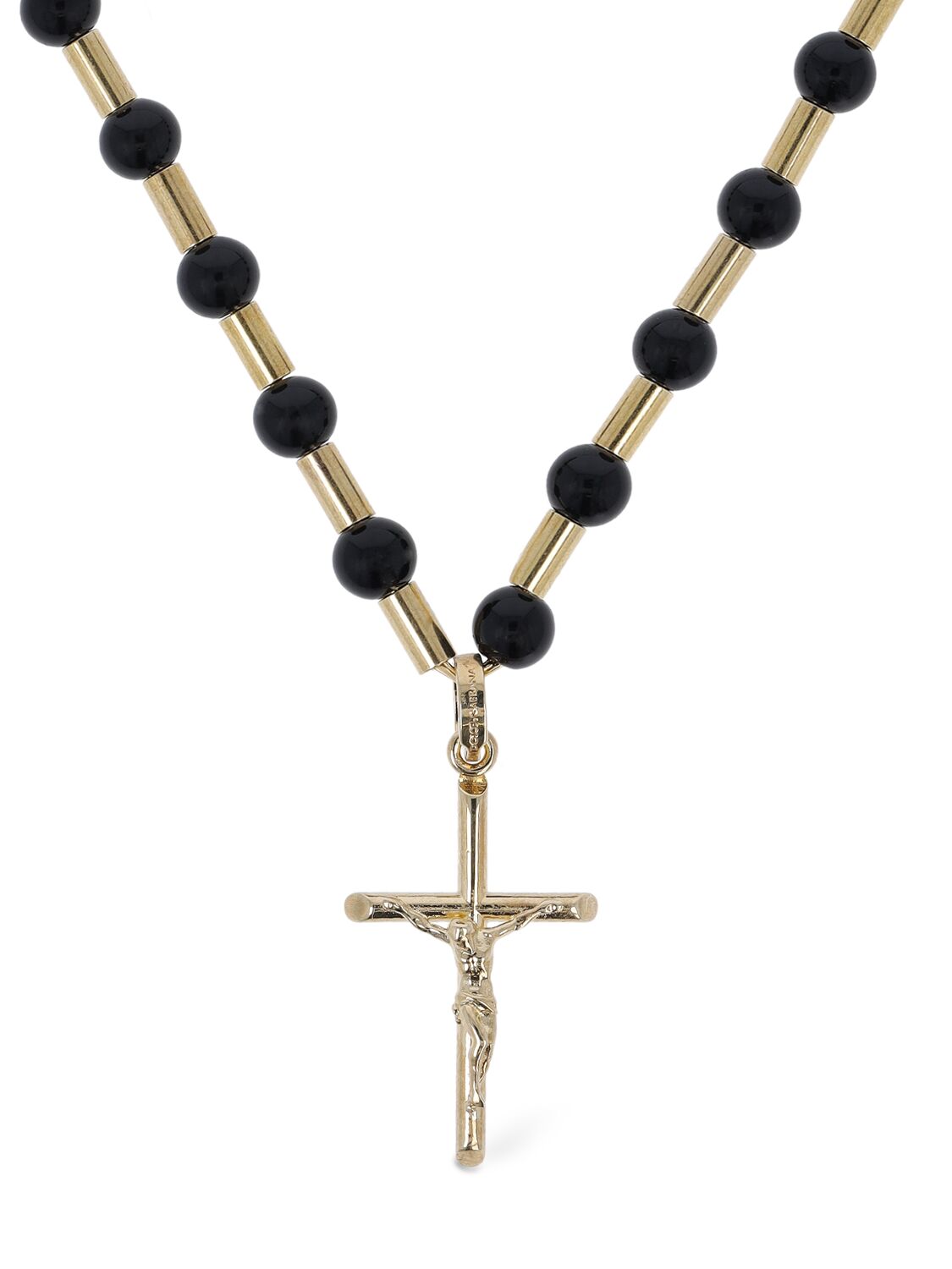 Crucifix Charm Beaded Chain Necklace - DOLCE & GABBANA - Modalova