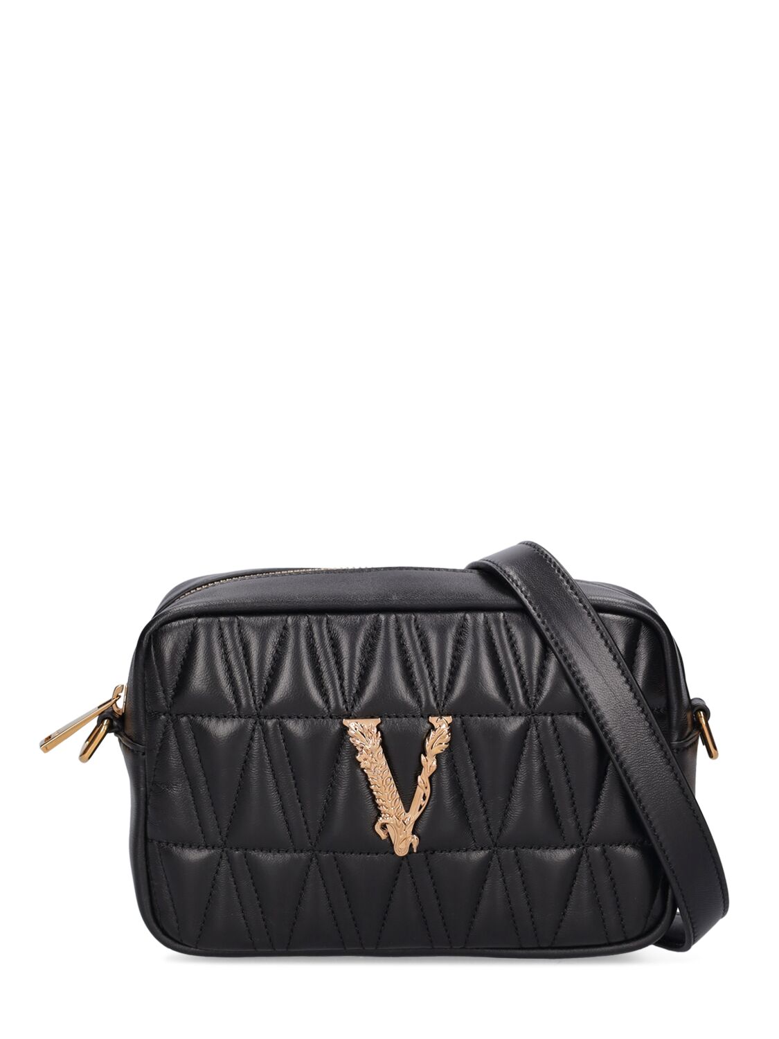 Quilted Leather Camera Bag - VERSACE - Modalova