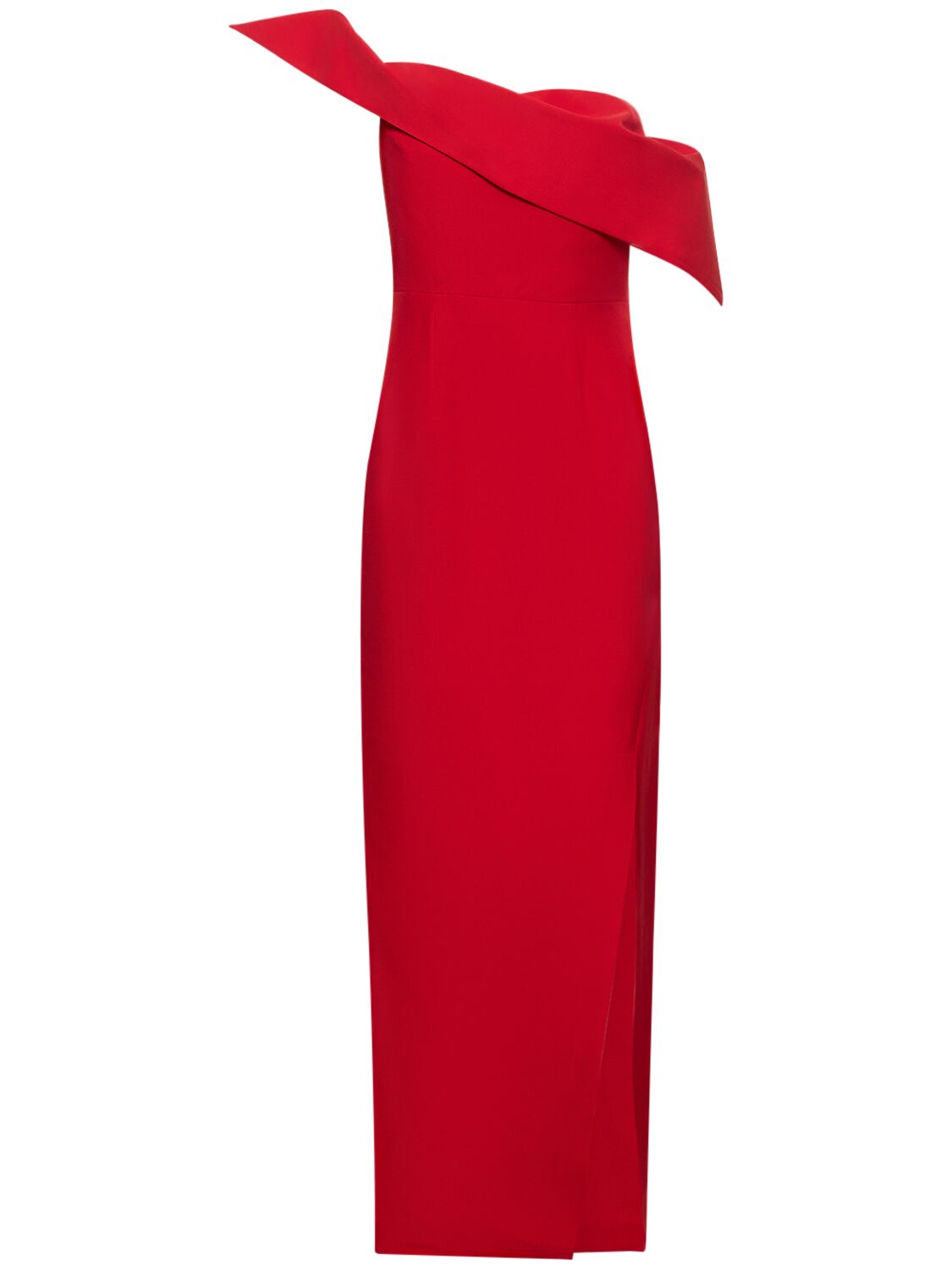 Asymmetric Wool & Silk Slit Maxi Dress - ROLAND MOURET - Modalova
