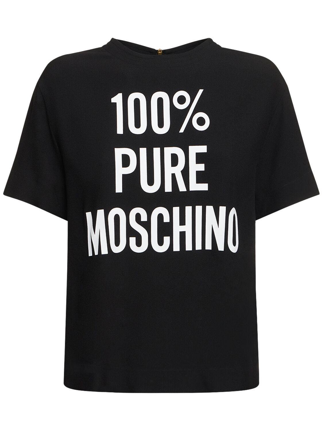 T-shirt Aus Viskosesatin Mit Logo - MOSCHINO - Modalova