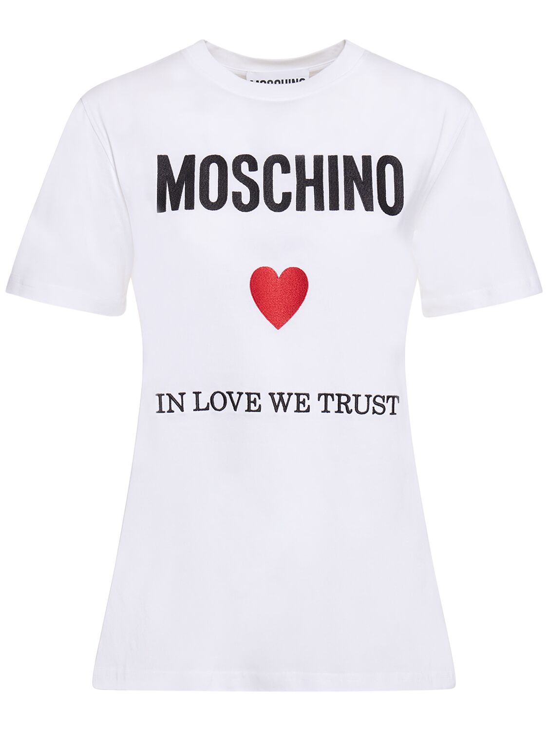 T-shirt In Jersey Di Cotone - MOSCHINO - Modalova