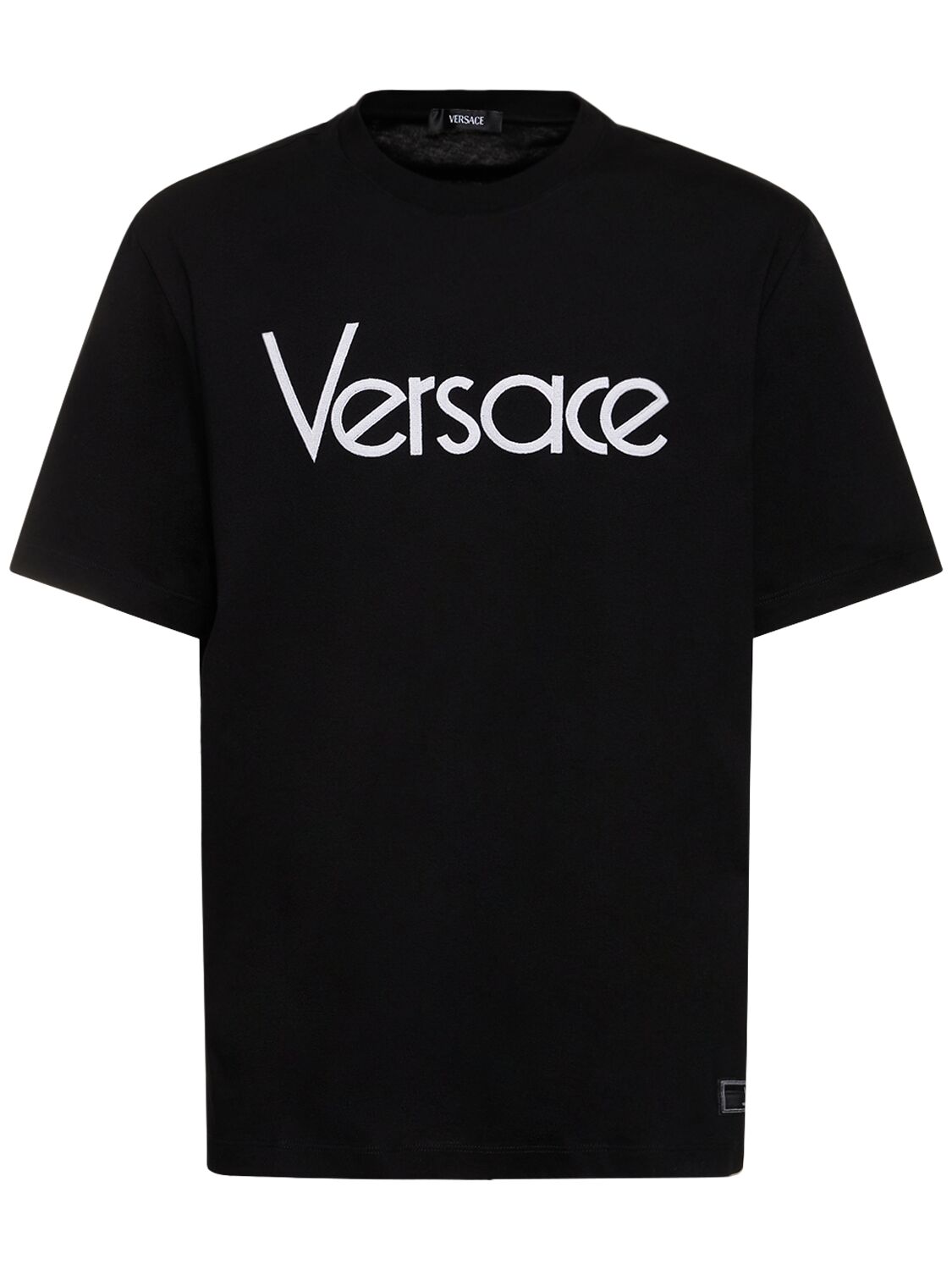 T-shirt In Cotone Con Logo - VERSACE - Modalova
