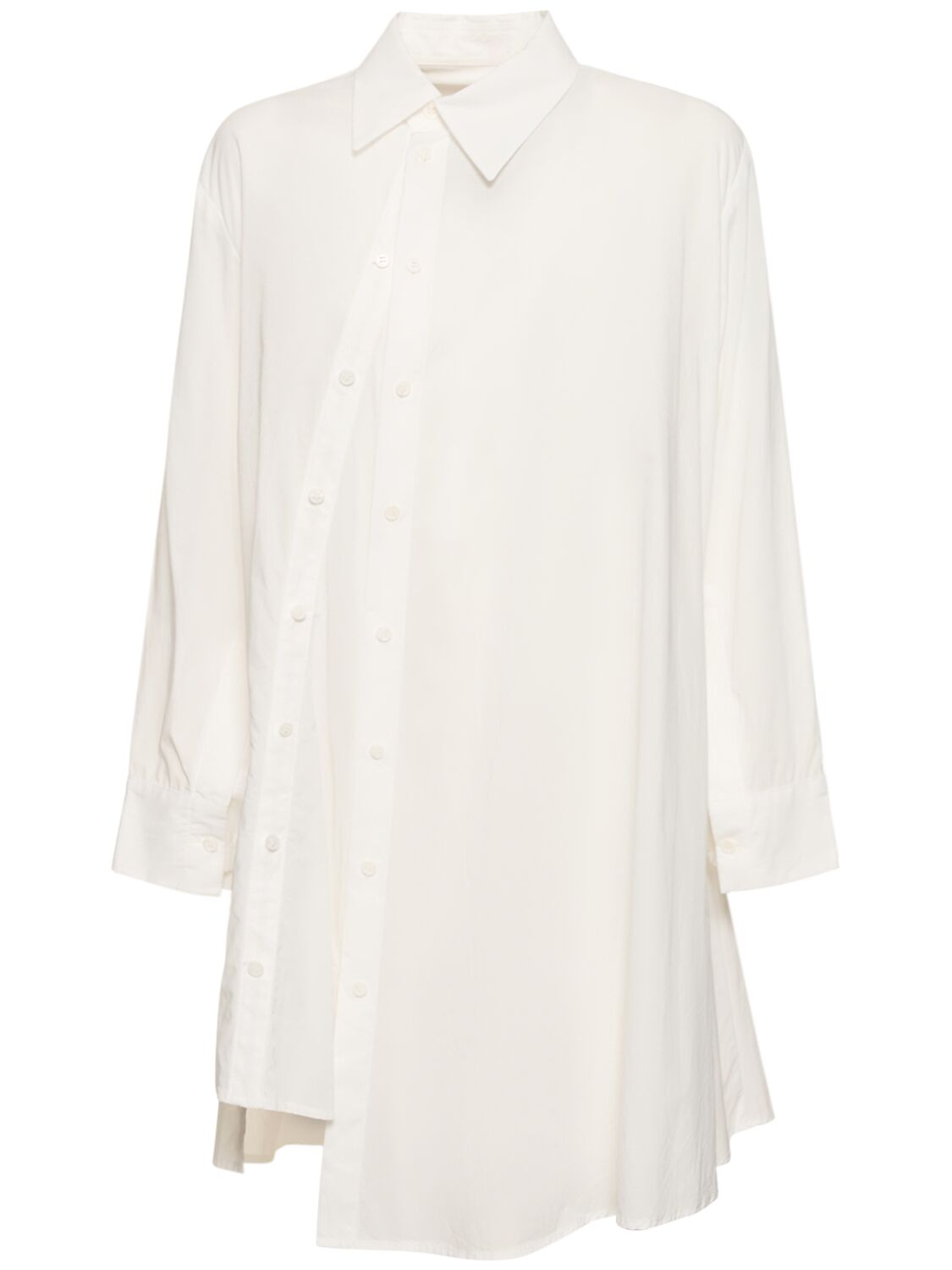 Cotton Voile Asymmetric Buttoned Shirt - YOHJI YAMAMOTO - Modalova