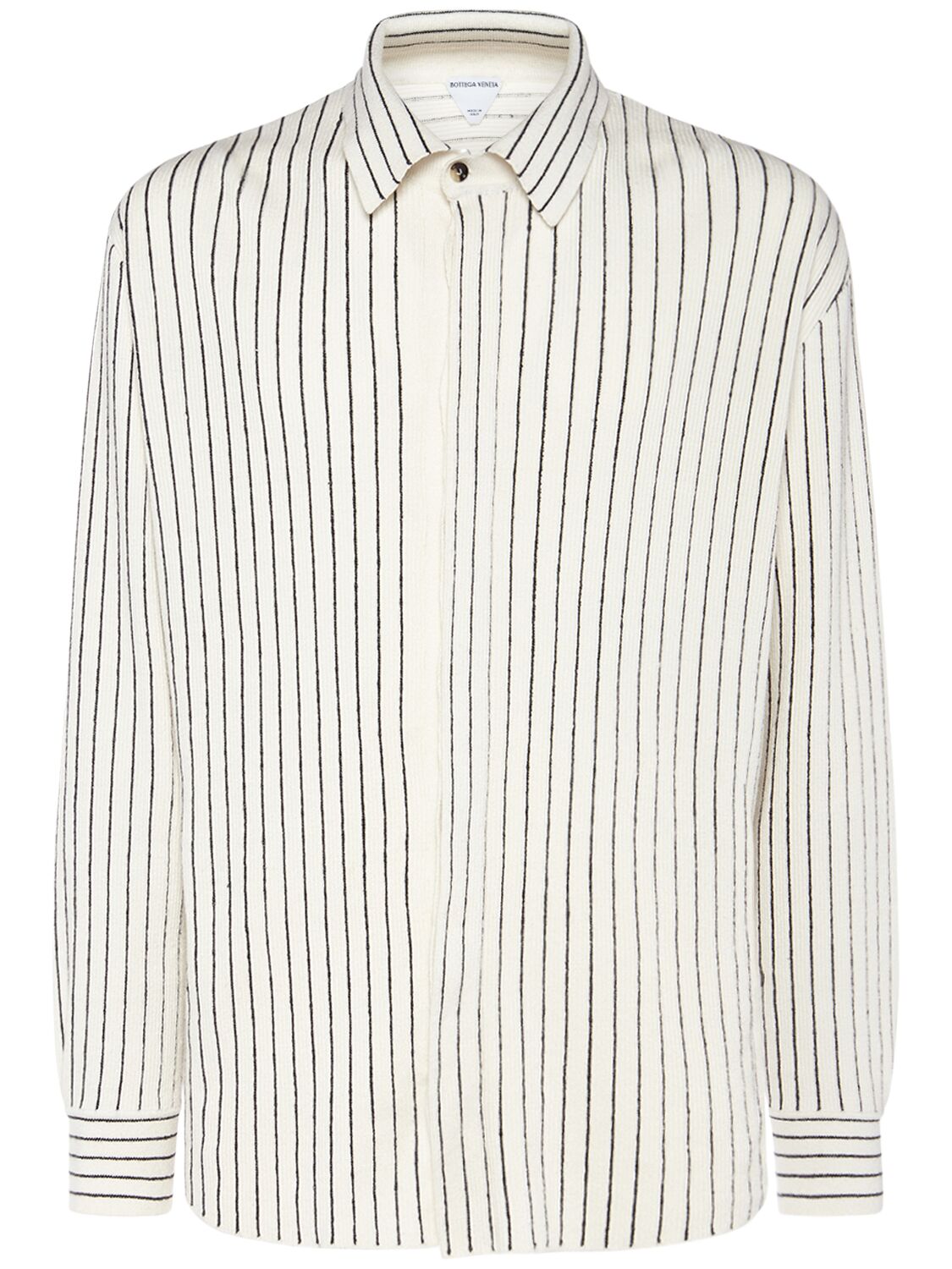 Pinstripe Knitted Linen Shirt - BOTTEGA VENETA - Modalova