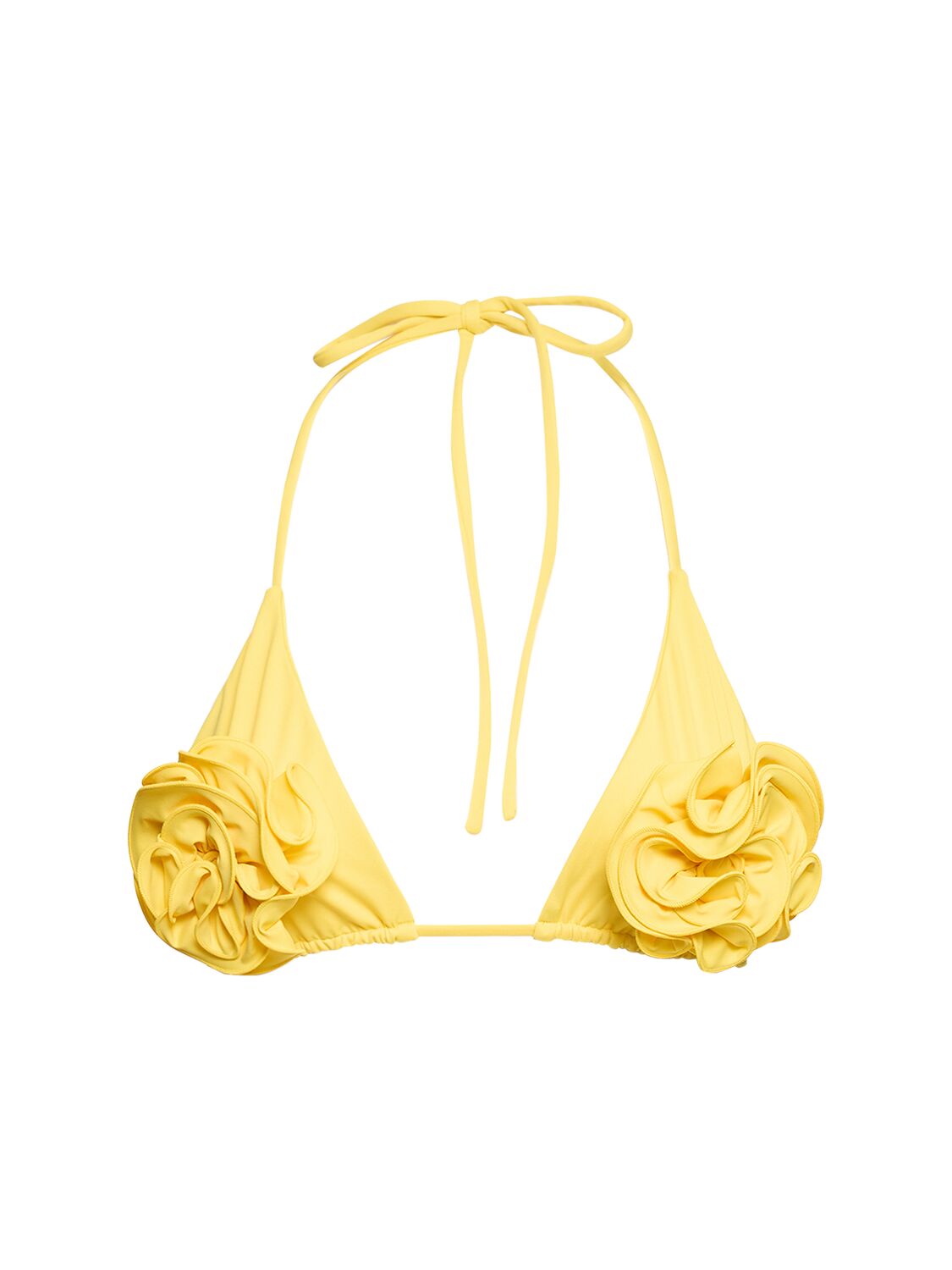 Jersey Triangle Bikini Top W/roses - MAGDA BUTRYM - Modalova