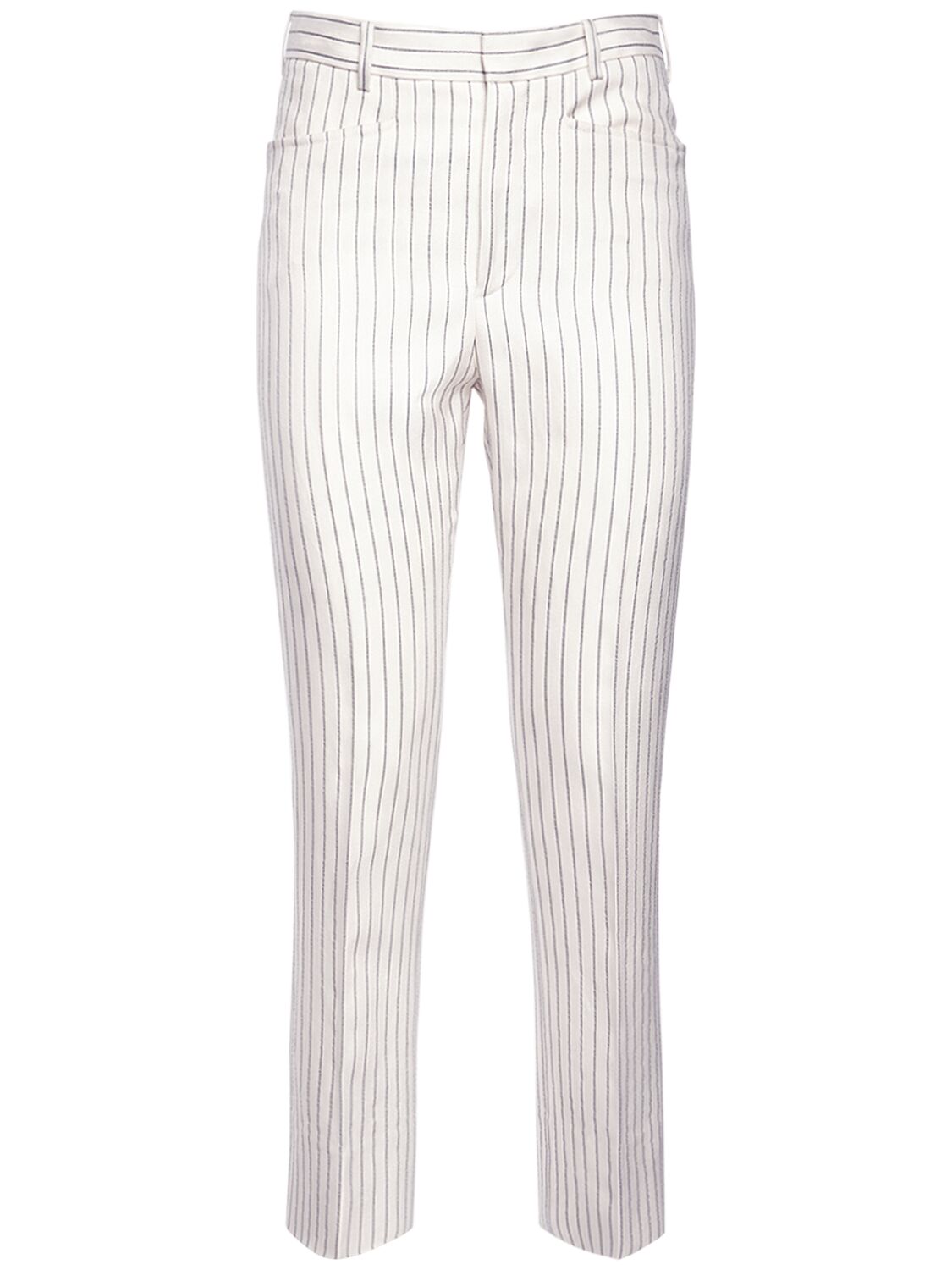 Wool & Silk Pinstriped High Rise Pants - TOM FORD - Modalova