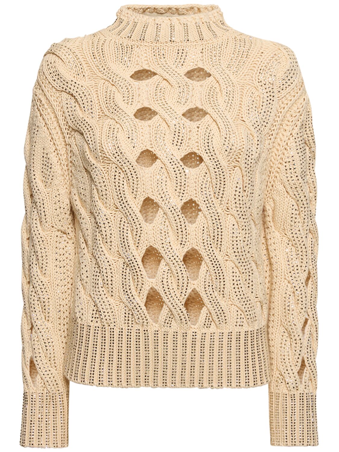 Cotton Blend Openwork Sweater - ERMANNO SCERVINO - Modalova