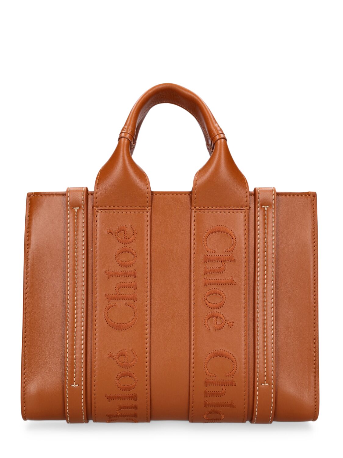 Small Woody Leather Tote Bag - CHLOÉ - Modalova