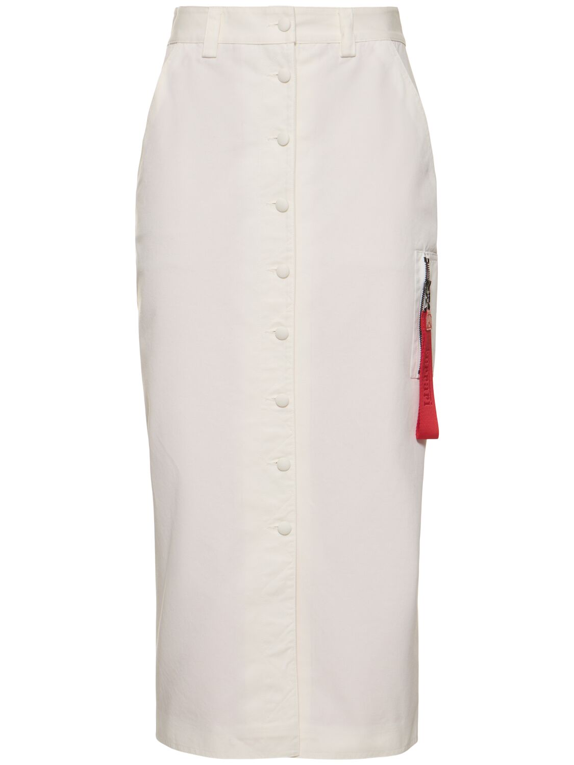 Buttoned Cotton Midi Skirt - FERRARI - Modalova