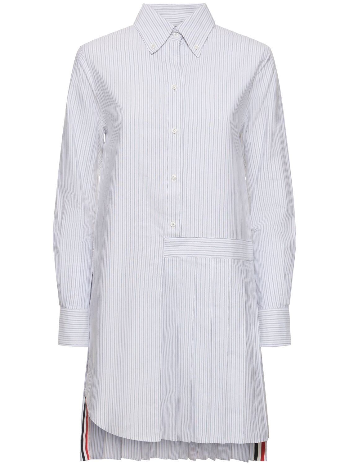 Striped Oxford Cotton Mini Dress - THOM BROWNE - Modalova