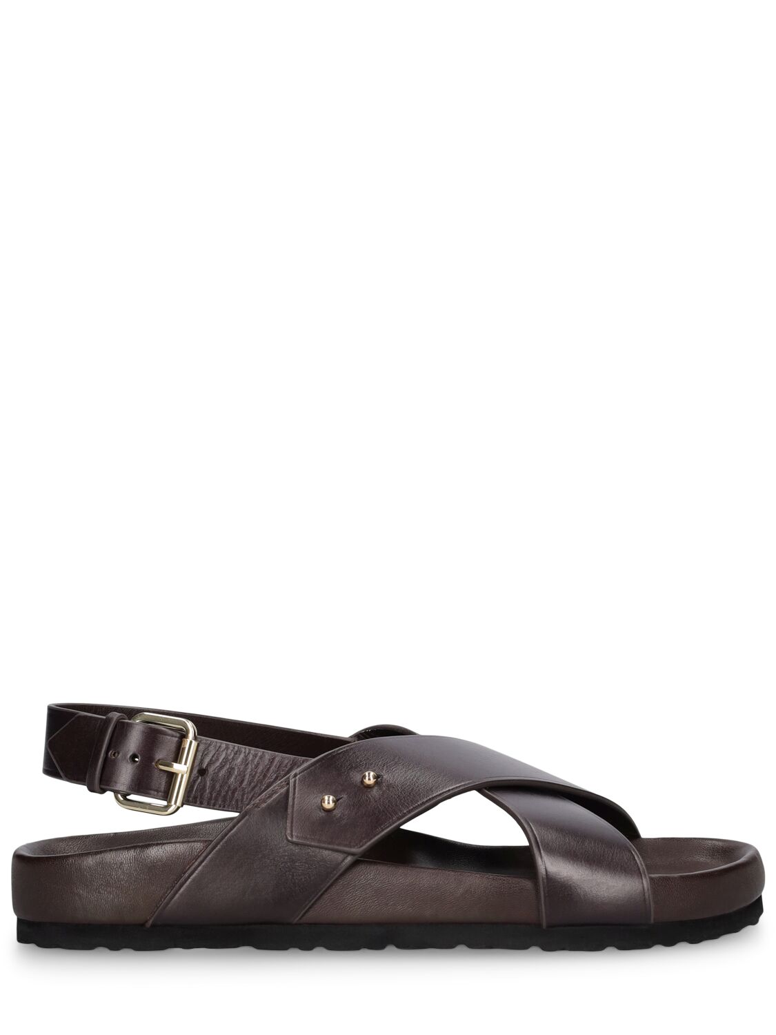 Mm Olaf Leather Flat Sandals - SOEUR - Modalova