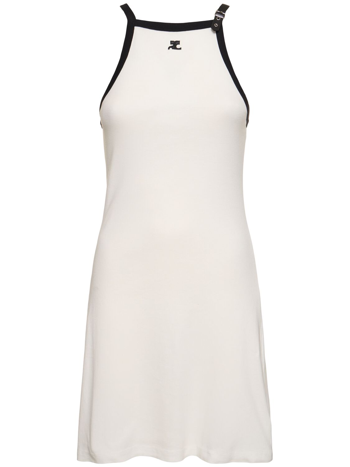 Buckle Contrast Cotton Mini Dress - COURREGES - Modalova