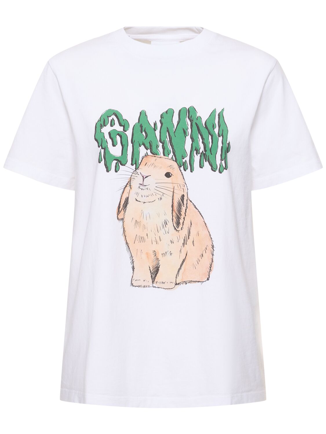 T-shirt Bunny In Cotone - GANNI - Modalova