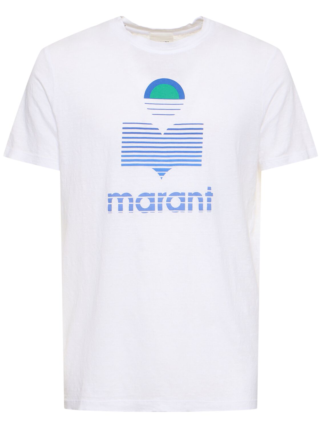 Logo Print Linen Jersey T-shirt - MARANT - Modalova