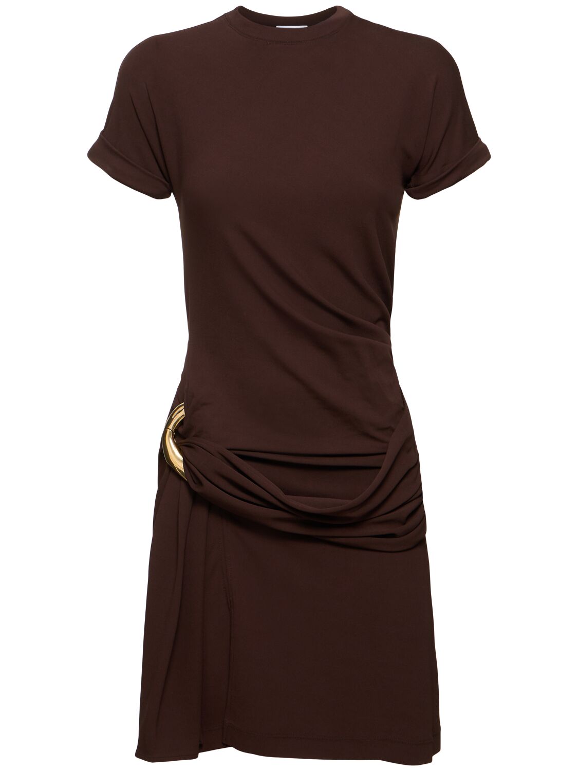 Draped Viscose Blend Jersey Mini Dress - FERRAGAMO - Modalova
