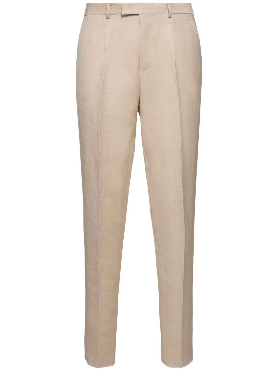 Linen & Wool Pleated Pants - ZEGNA - Modalova