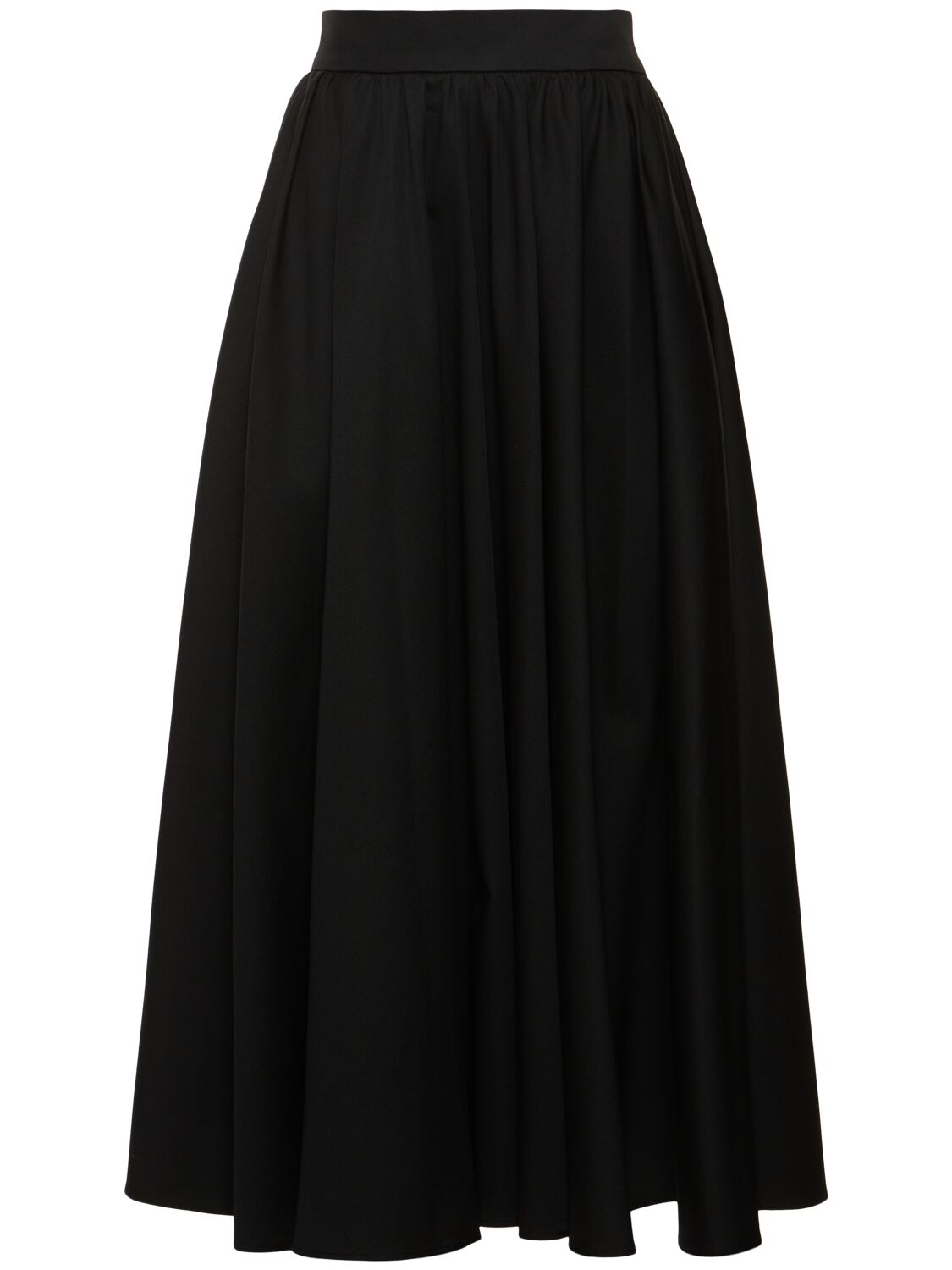 Pleated Cotton Gabardine Long Skirt - PATOU - Modalova