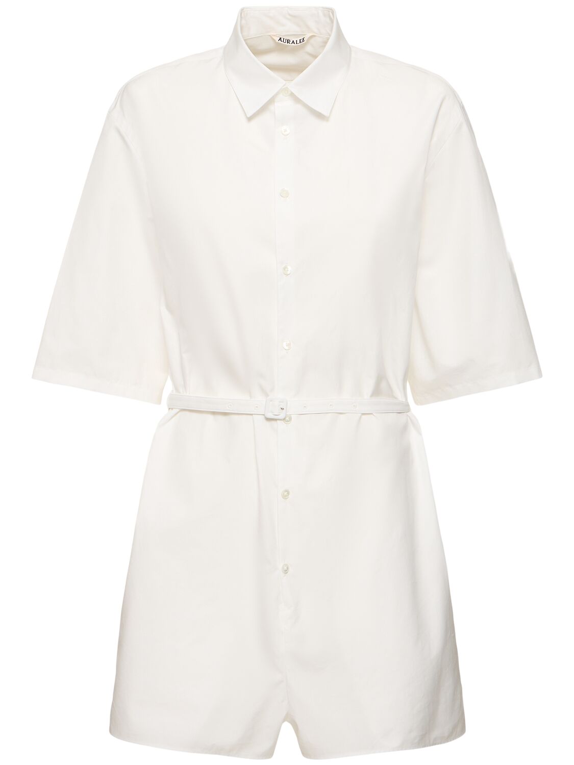 Short Sleeve Buttoned Cotton Jumpsuit - AURALEE - Modalova