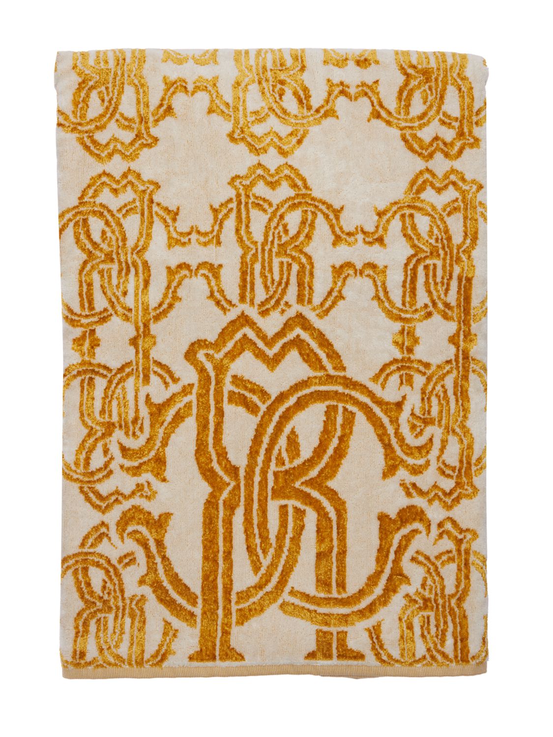 Logo Gold Cotton Blend Towel - ROBERTO CAVALLI - Modalova