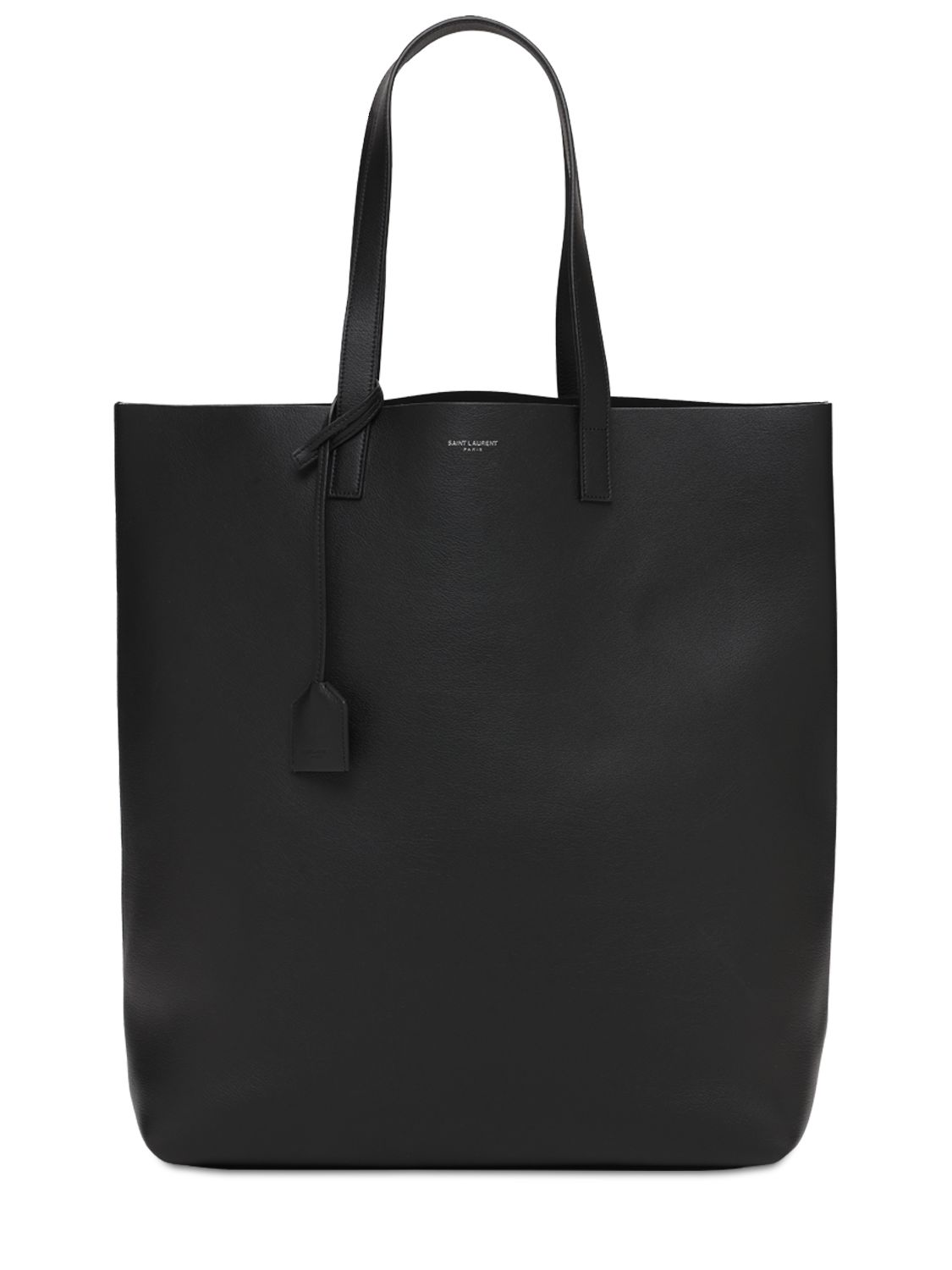 Logo Leather Shopping Bag - SAINT LAURENT - Modalova