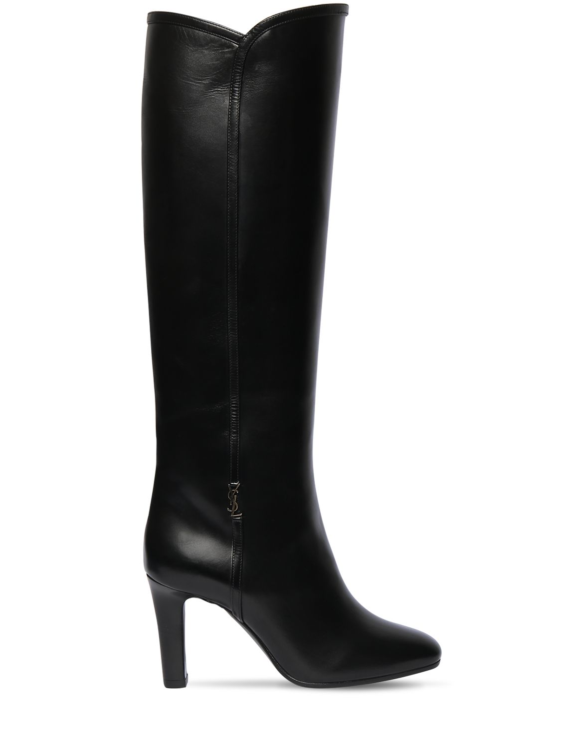 Mm Jane Leather Tall Boots - SAINT LAURENT - Modalova