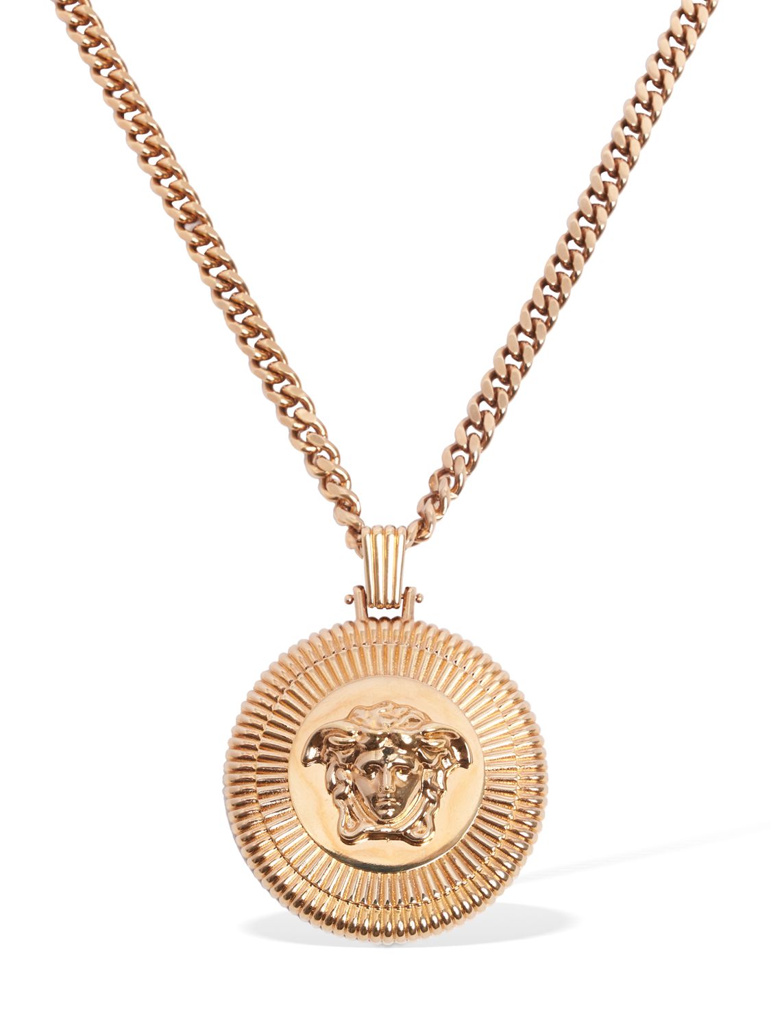 Medusa Coin Charm Long Necklace - VERSACE - Modalova