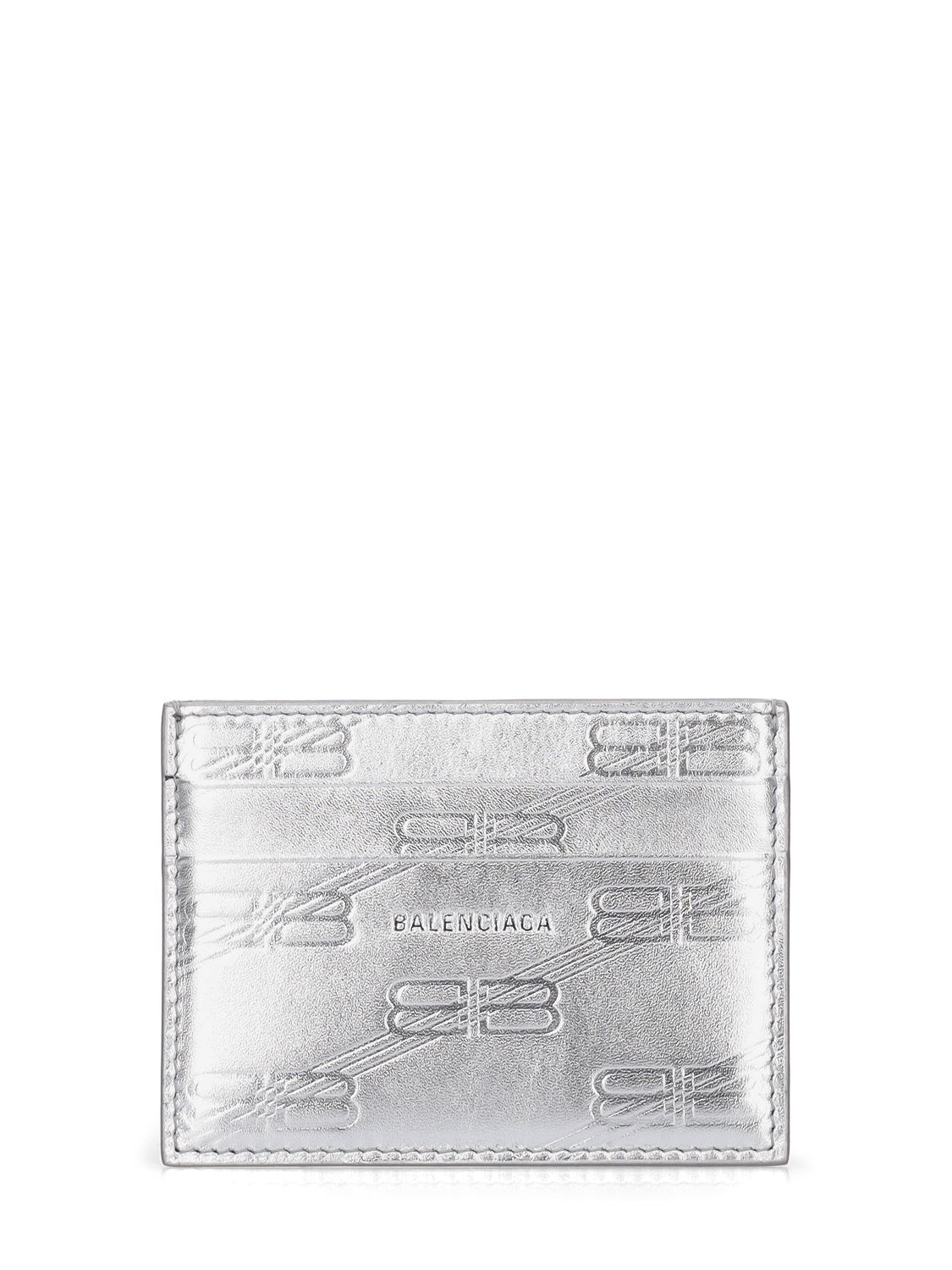 Embossed Leather Card Holder - BALENCIAGA - Modalova