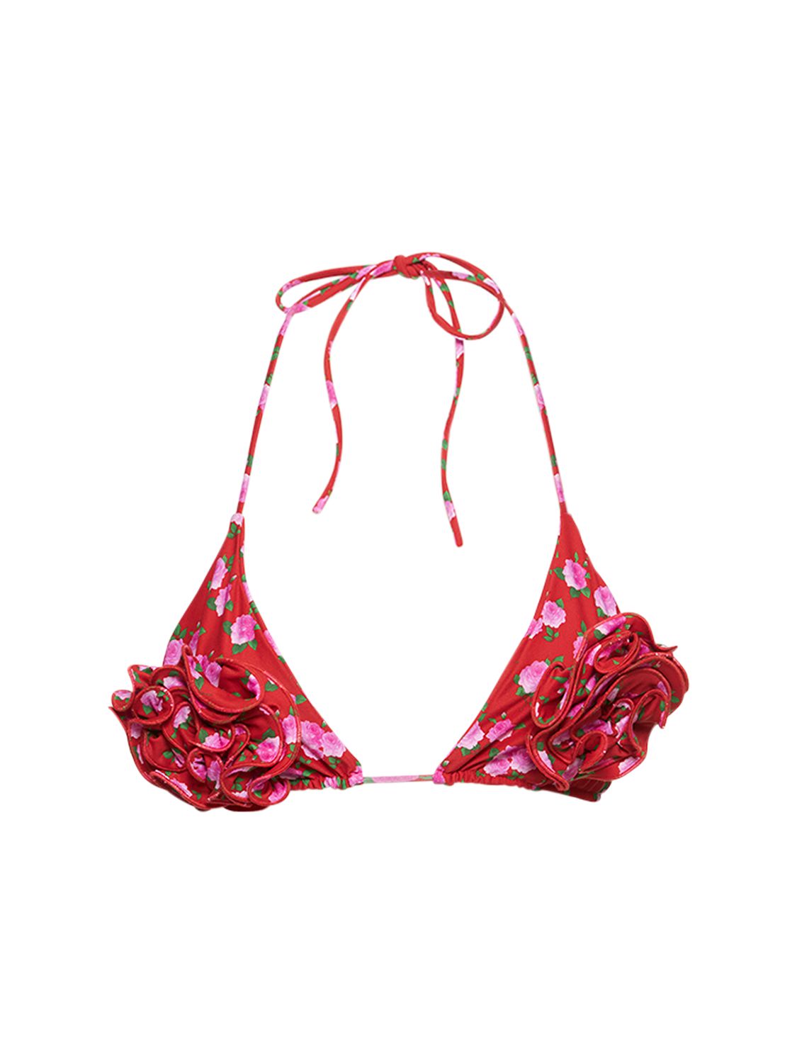 Printed Triangle 3d Flower Bikini Top - MAGDA BUTRYM - Modalova