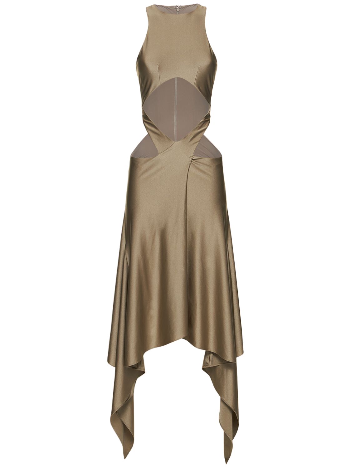Magnolia Shiny Jersey Cutout Midi Dress - THE ATTICO - Modalova