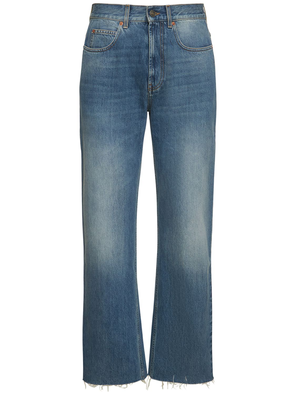 Cotton Denim Jeans W/ Raw Cut Hem - GUCCI - Modalova