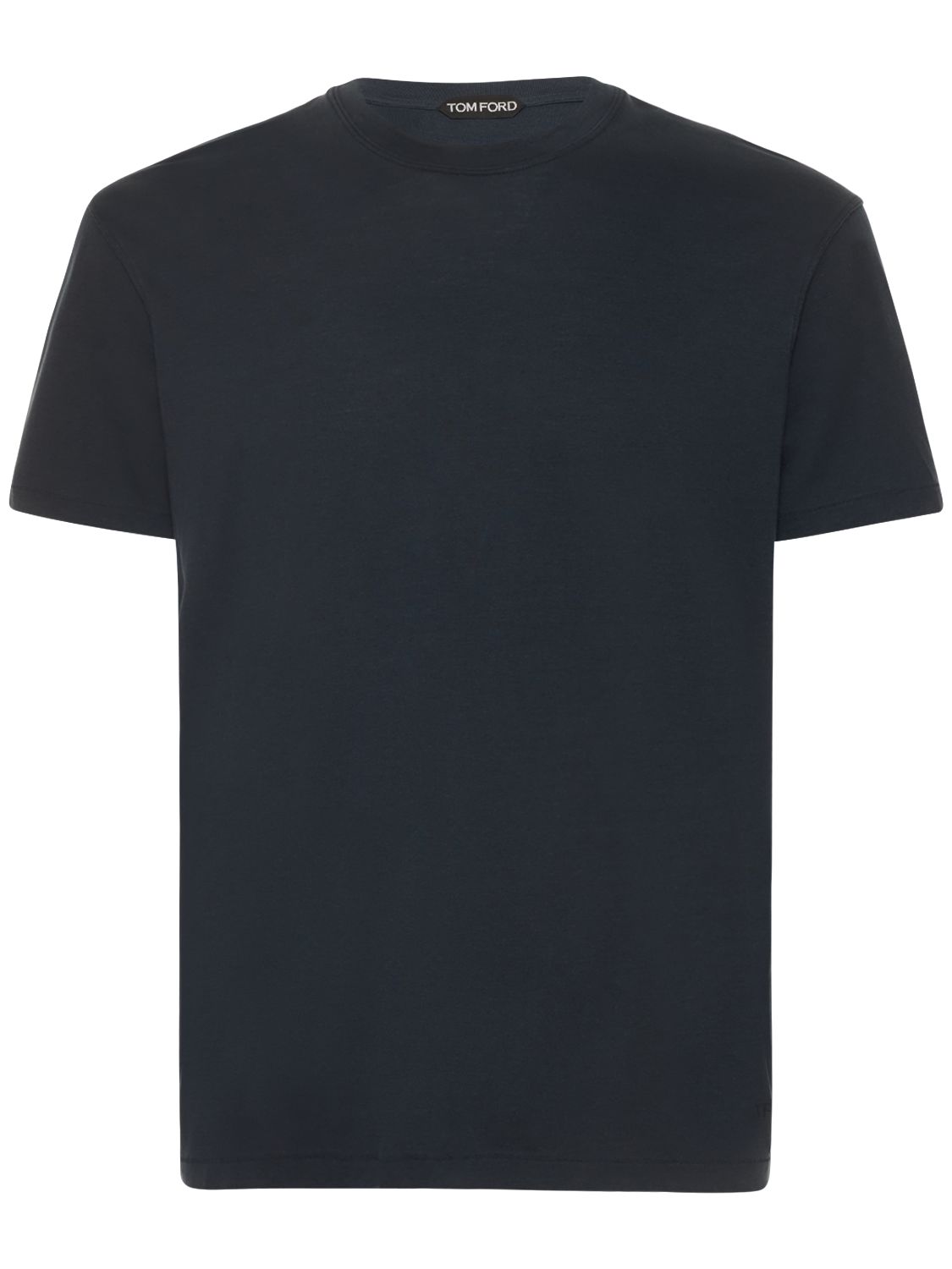 Lyocell & Cotton S/s Crewneck T-shirt - TOM FORD - Modalova