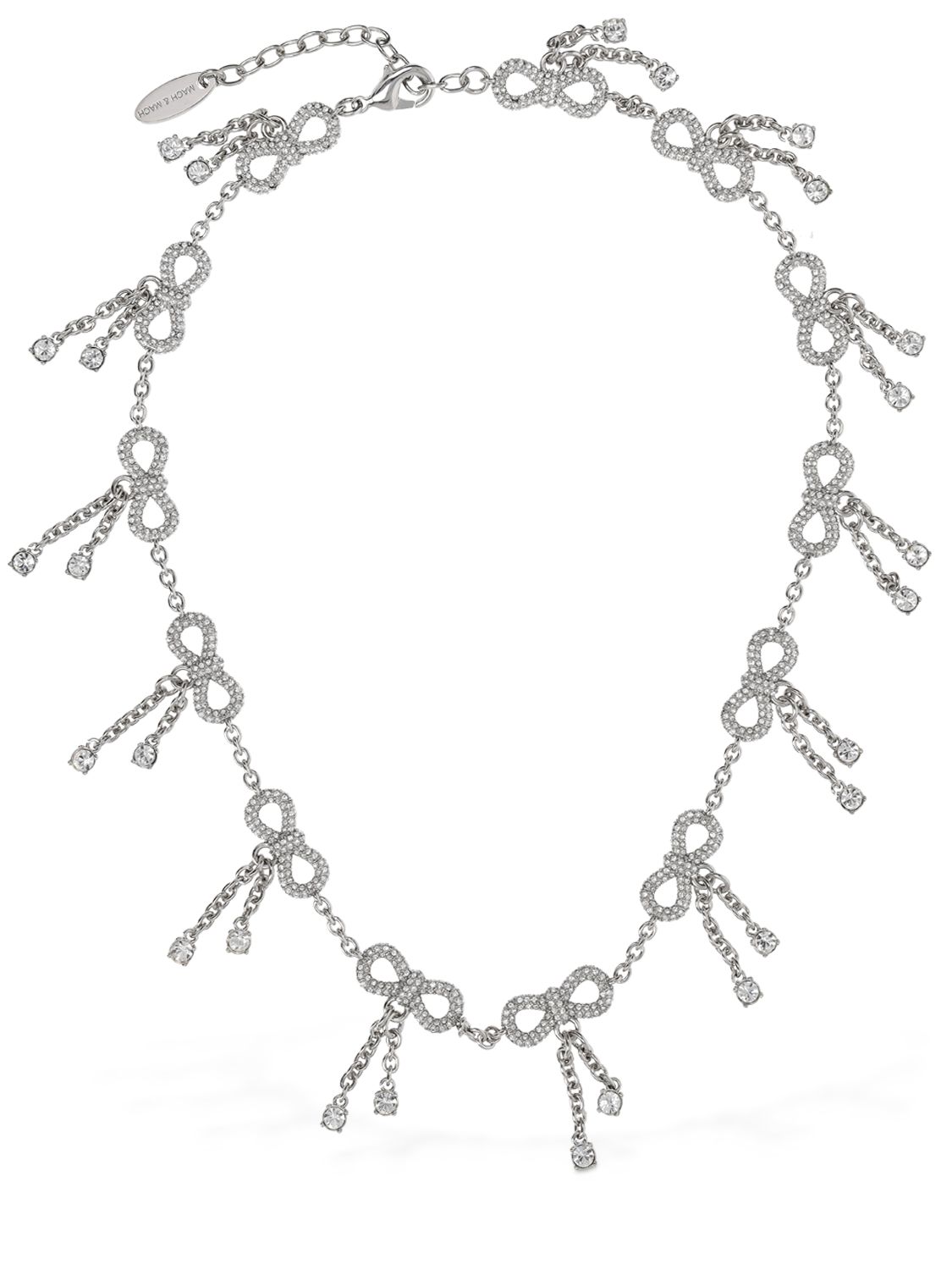 Chain Crystal Bow Collar Necklace - MACH & MACH - Modalova