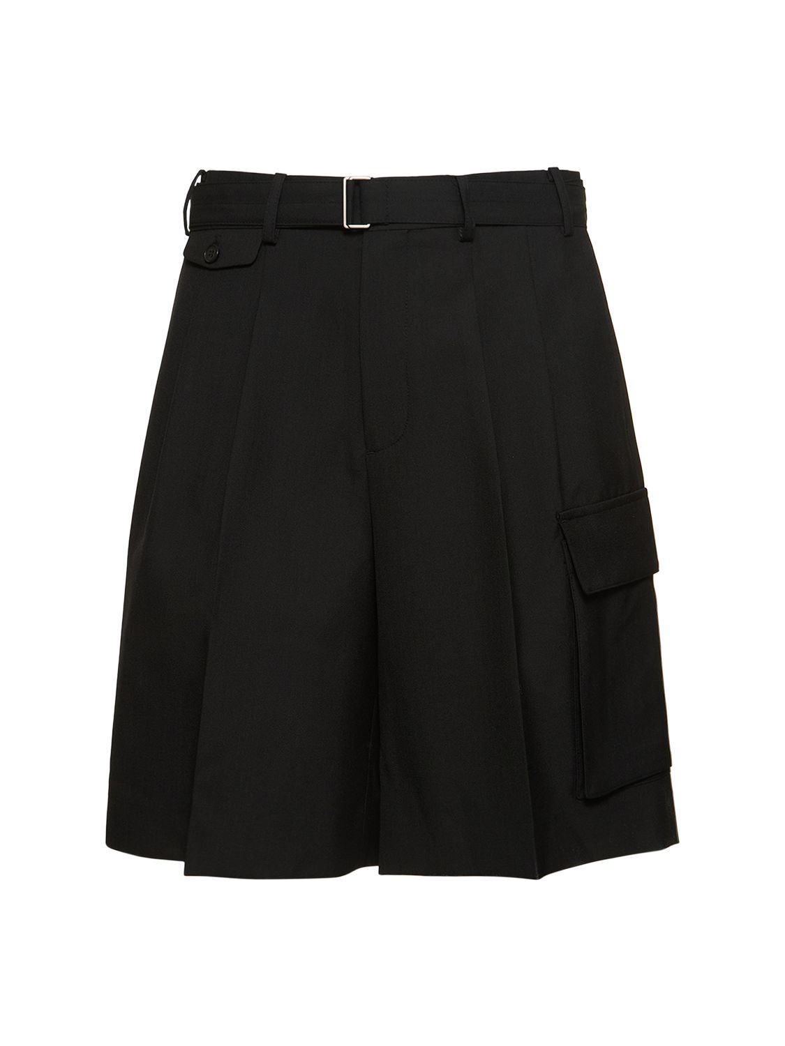 Belted Multi Pocket Wool Blend Shorts - DUNST - Modalova