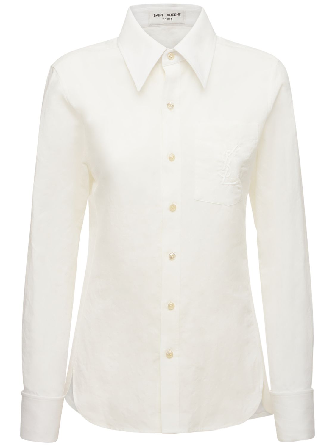 Classic Cotton & Linen Shirt - SAINT LAURENT - Modalova