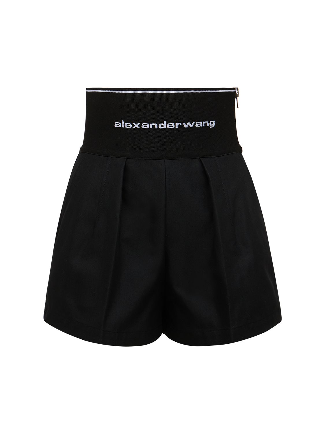 Cotton Safari Shorts W/ Logo Waistband - ALEXANDER WANG - Modalova