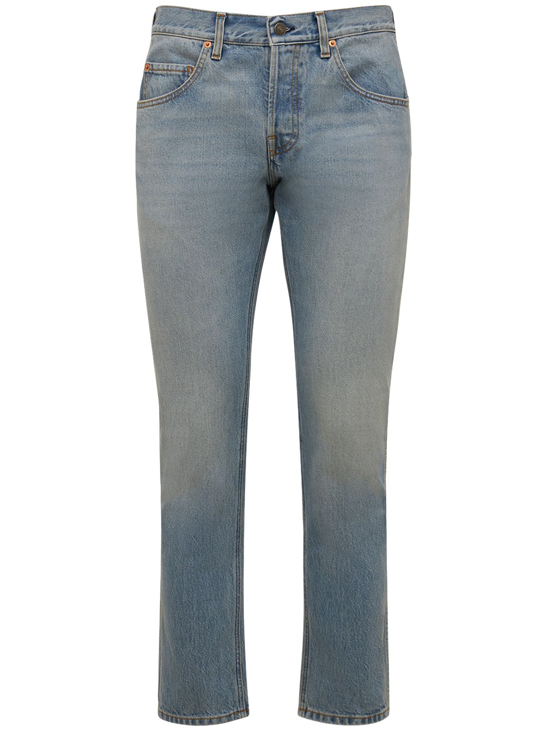 Tapered Cotton Denim Jeans - GUCCI - Modalova