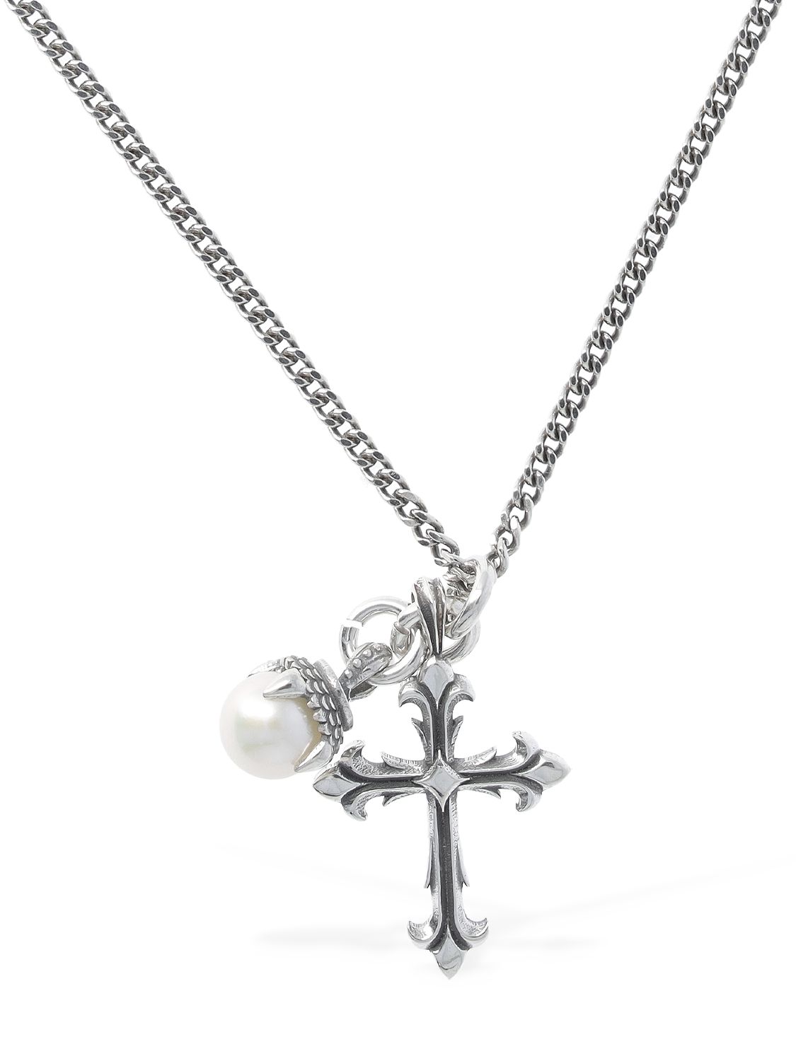 Pearl & Cross Charm Necklace - EMANUELE BICOCCHI - Modalova
