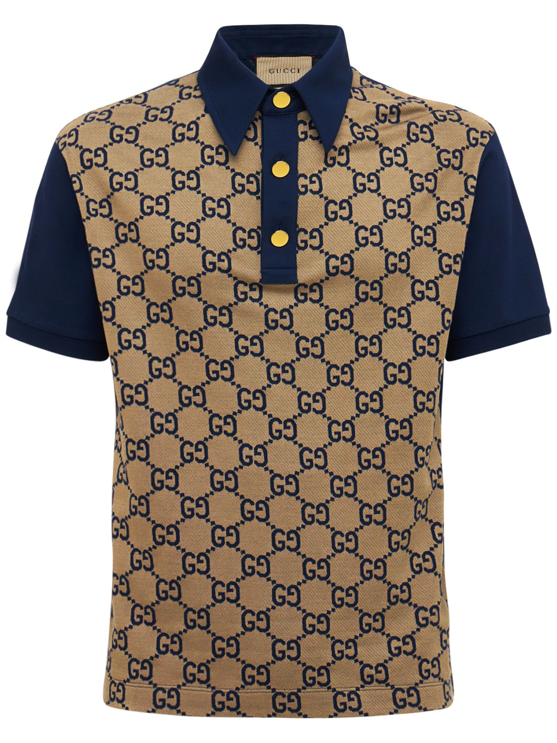 Maxi Gg Silk & Cotton Polo Shirt - GUCCI - Modalova