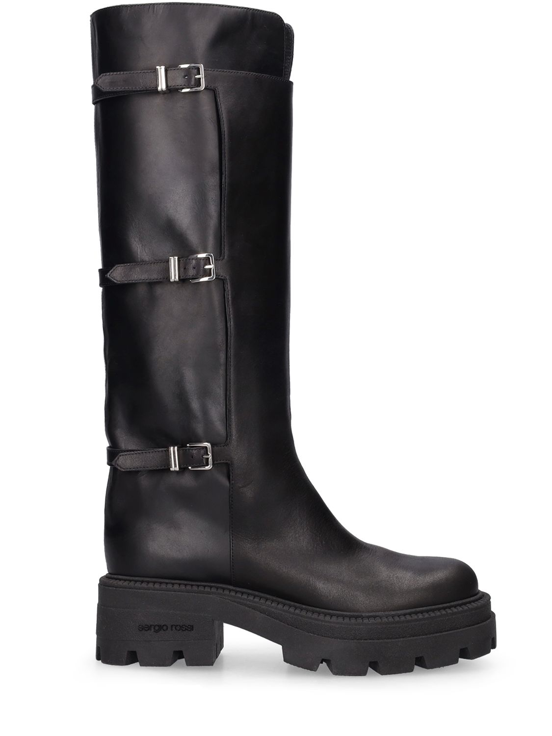 Mm Leather Tall Boots - SERGIO ROSSI - Modalova