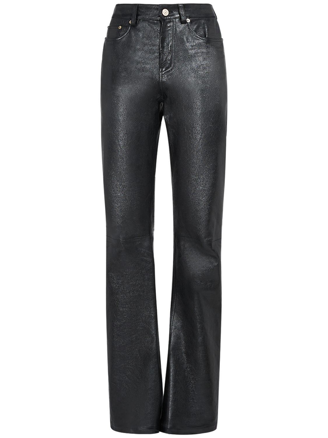 Semi Shiny Leather Bootcut Pants - BALENCIAGA - Modalova