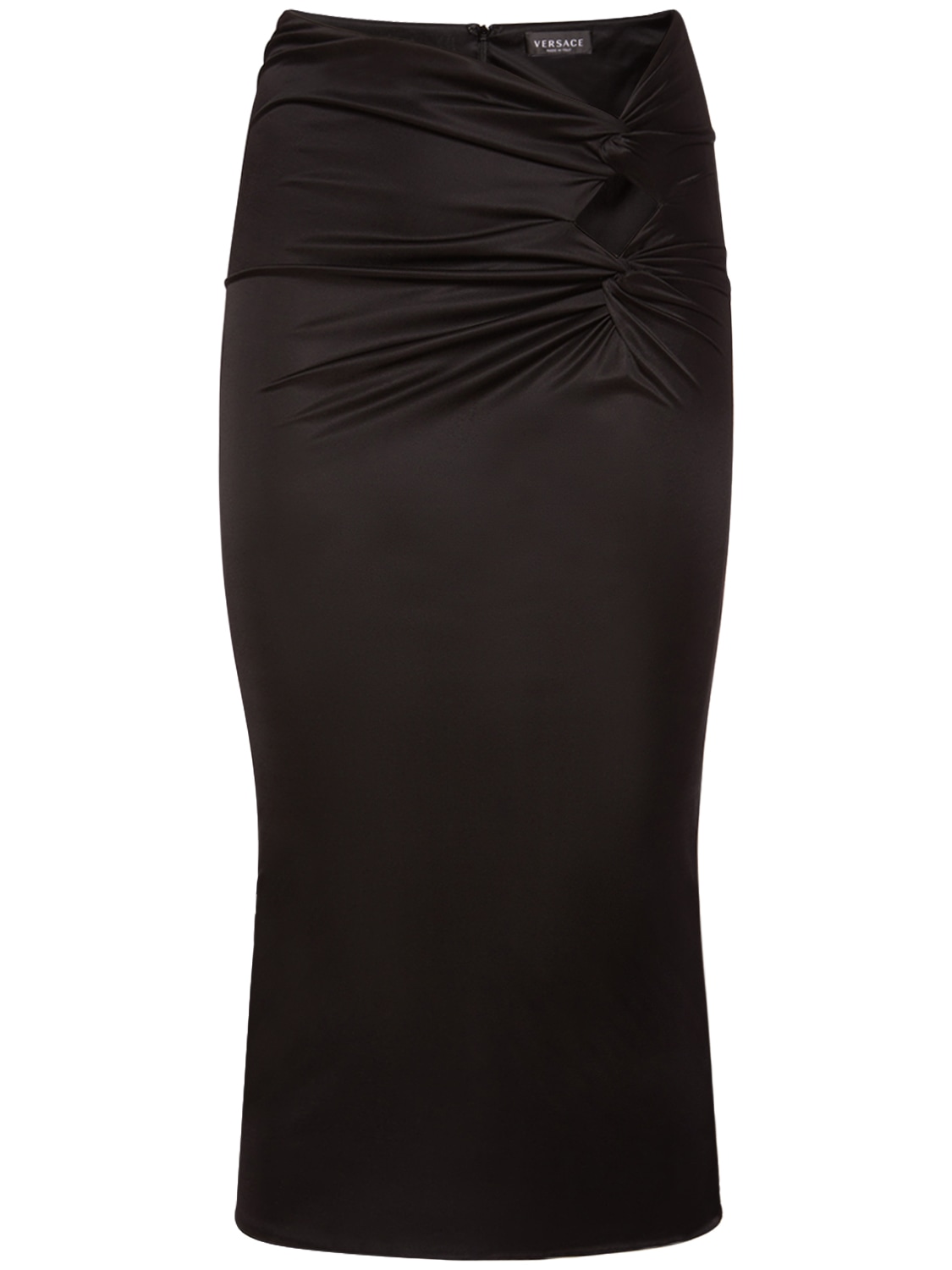 Dua Lipa Jersey Skirt W/ Cutout Twist - VERSACE - Modalova